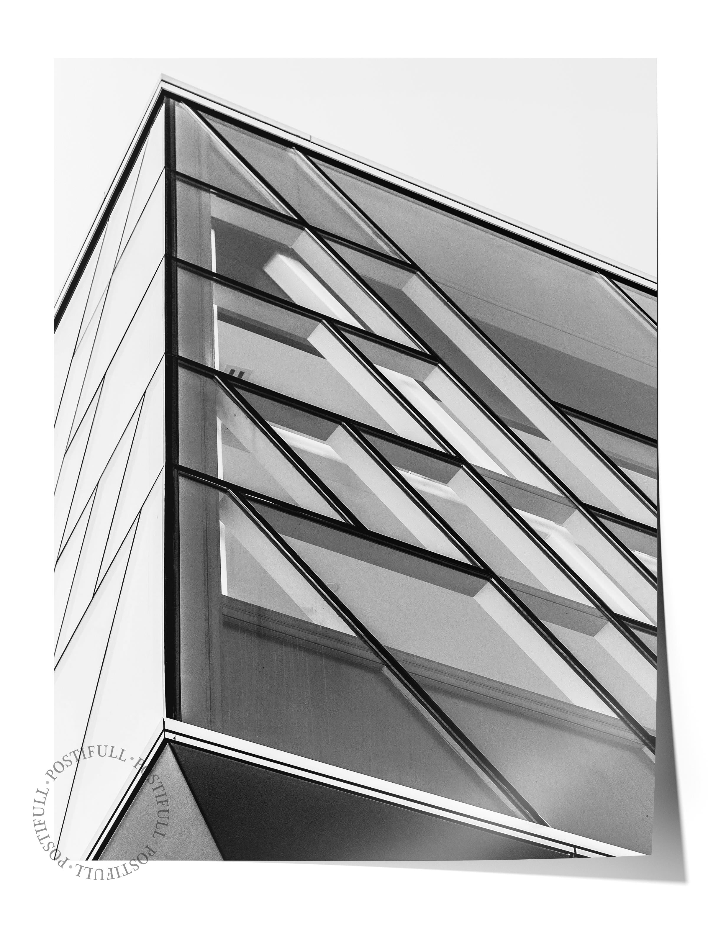 Mimari Poster, Siyah Beyaz Çerçevesiz Poster, Sanatsal Baskı NO:4 Estetik Ofis Duvar Dekoru, Dikey