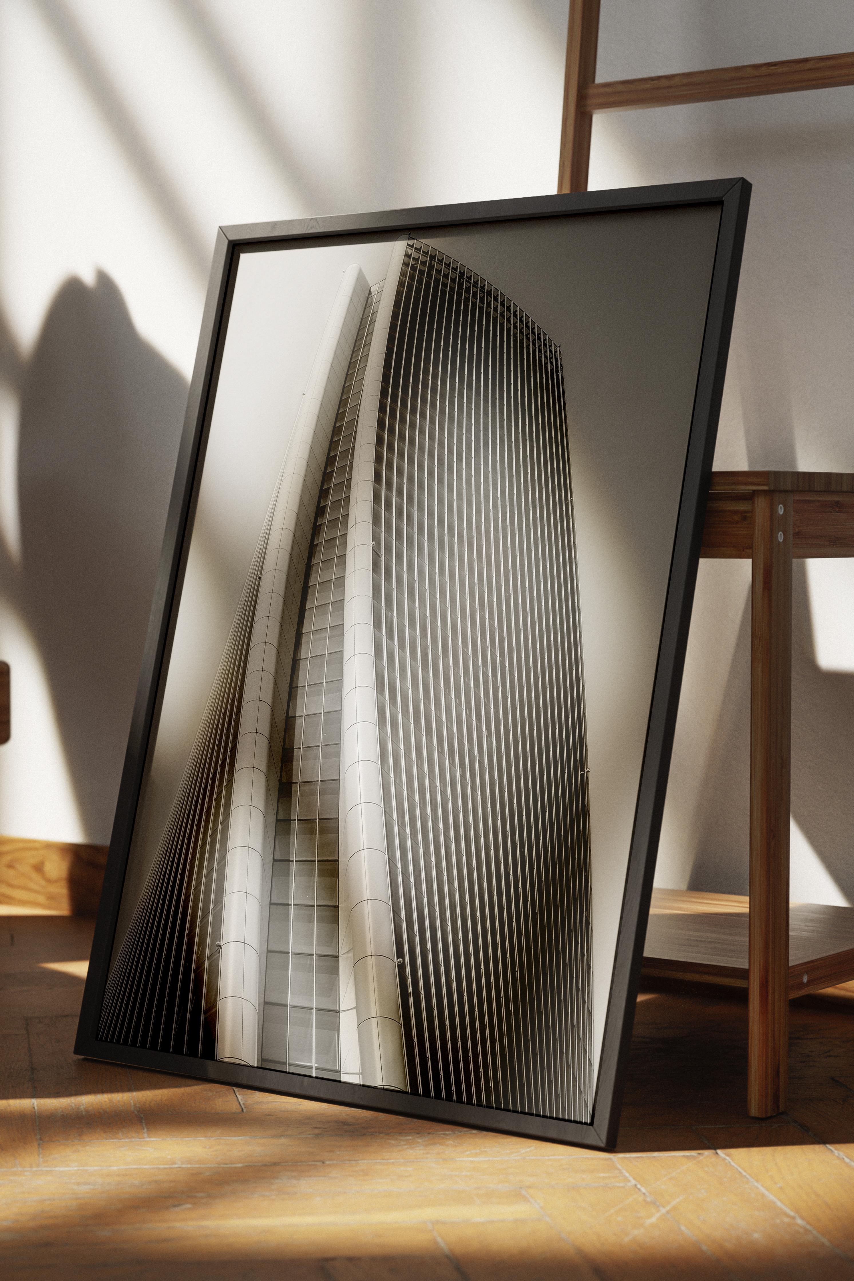 Mimari Poster, Siyah Beyaz Çerçevesiz Poster, Sanatsal Baskı NO:40 Estetik Ofis Duvar Dekoru, Dikey