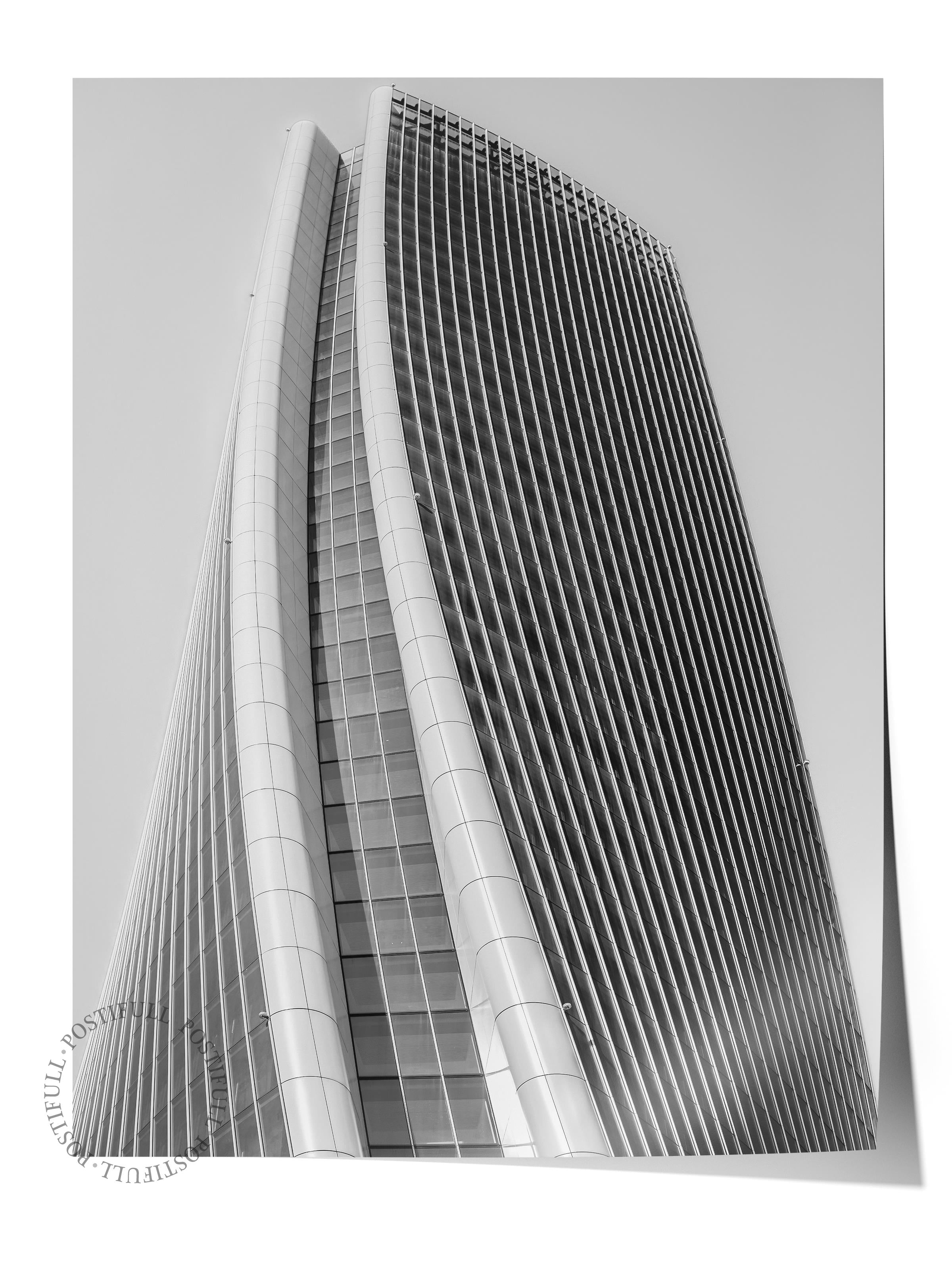 Mimari Poster, Siyah Beyaz Çerçevesiz Poster, Sanatsal Baskı NO:40 Estetik Ofis Duvar Dekoru, Dikey