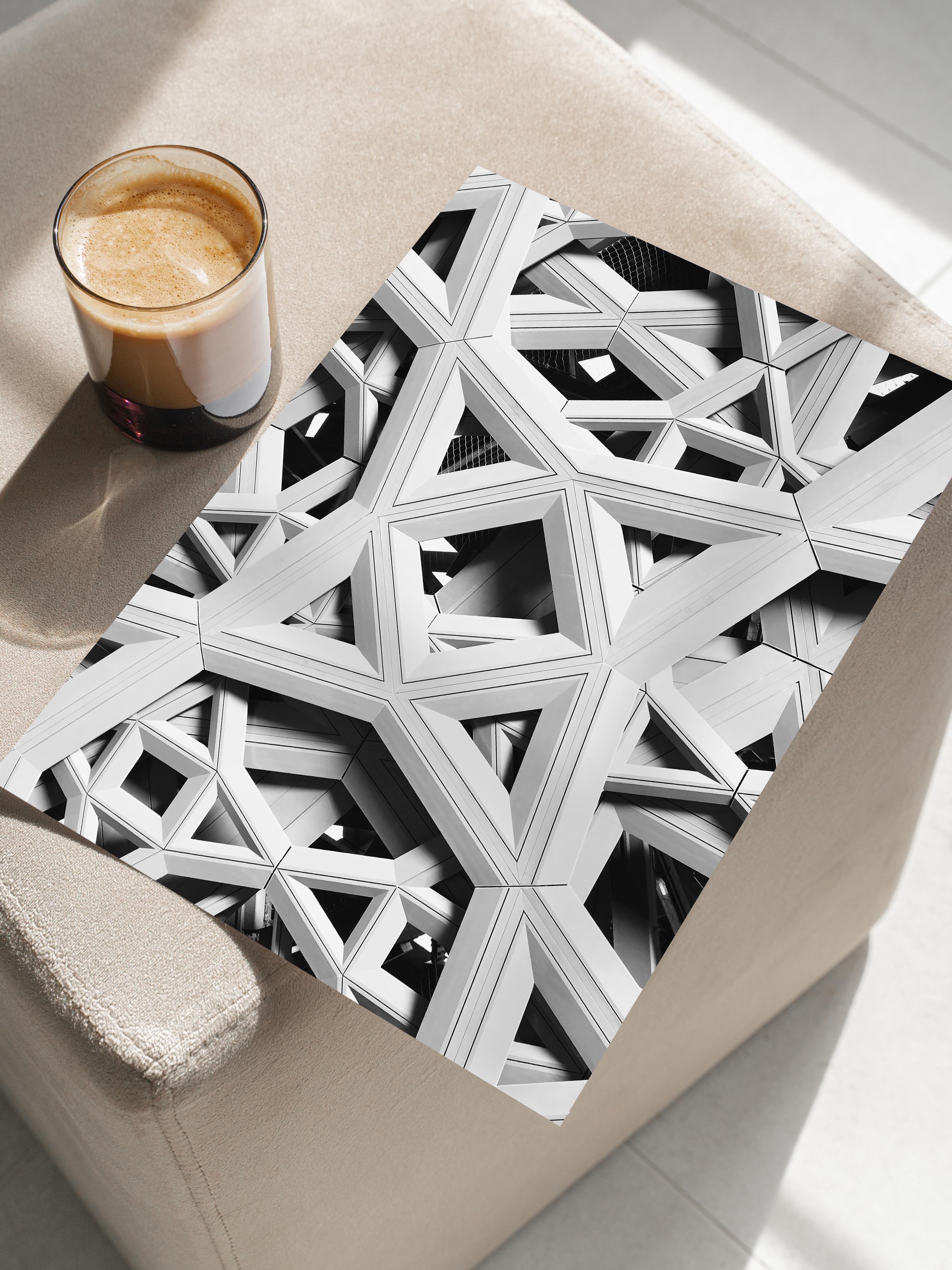 Mimari Poster, Siyah Beyaz Çerçevesiz Poster, Sanatsal Baskı NO:57 Estetik Ofis Duvar Dekoru, Dikey