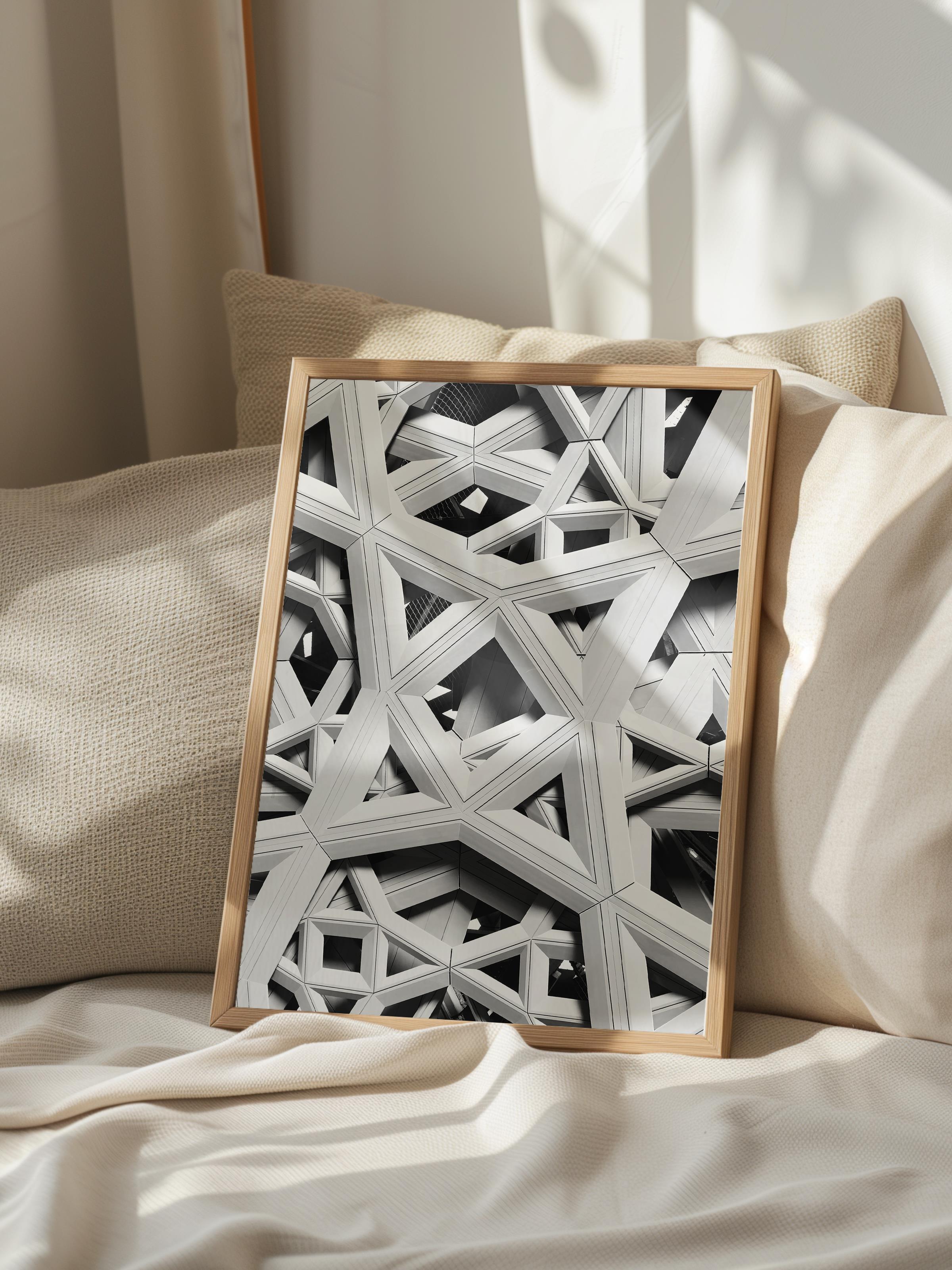 Mimari Poster, Siyah Beyaz Çerçevesiz Poster, Sanatsal Baskı NO:57 Estetik Ofis Duvar Dekoru, Dikey