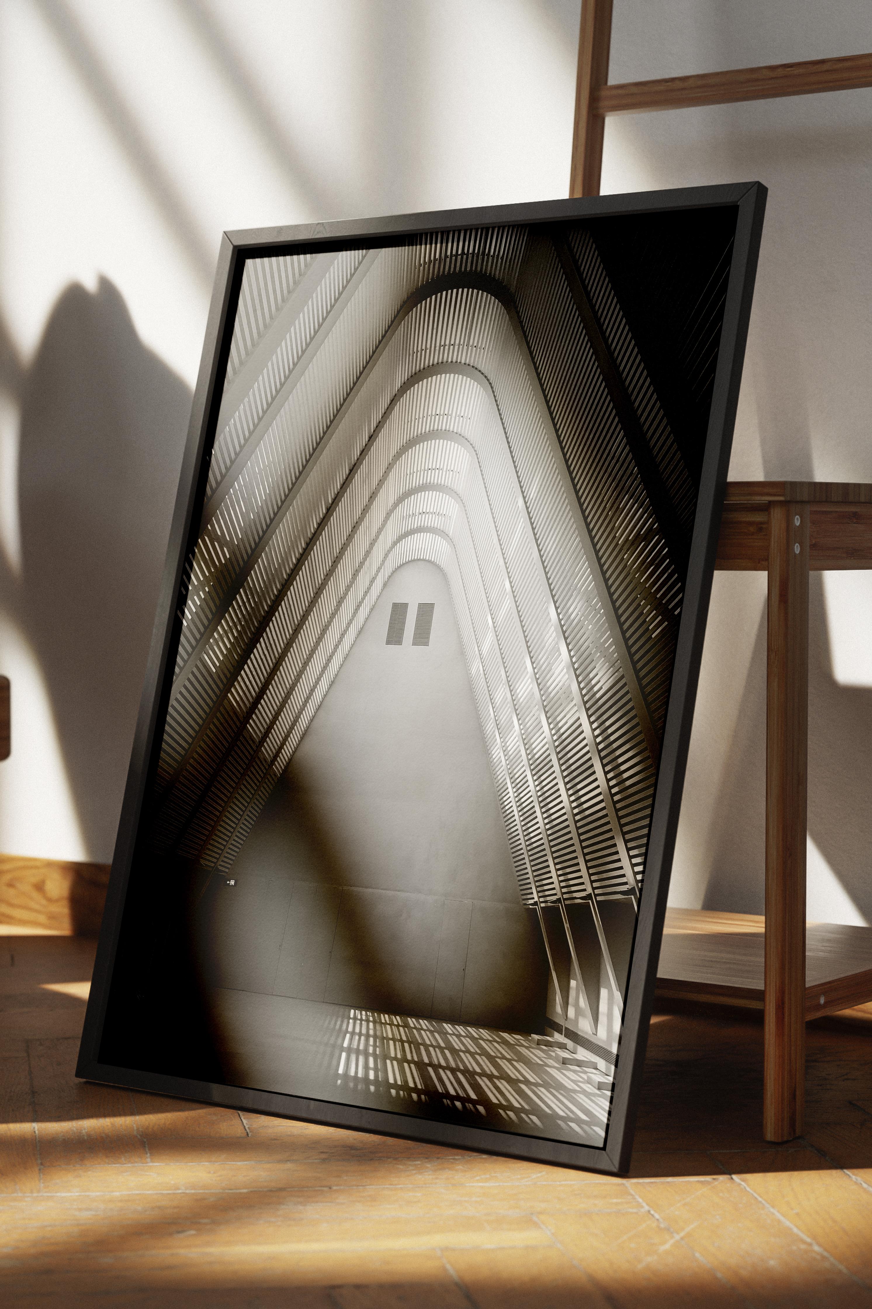 Mimari Poster, Siyah Beyaz Çerçevesiz Poster, Sanatsal Baskı NO:58 Estetik Ofis Duvar Dekoru, Dikey