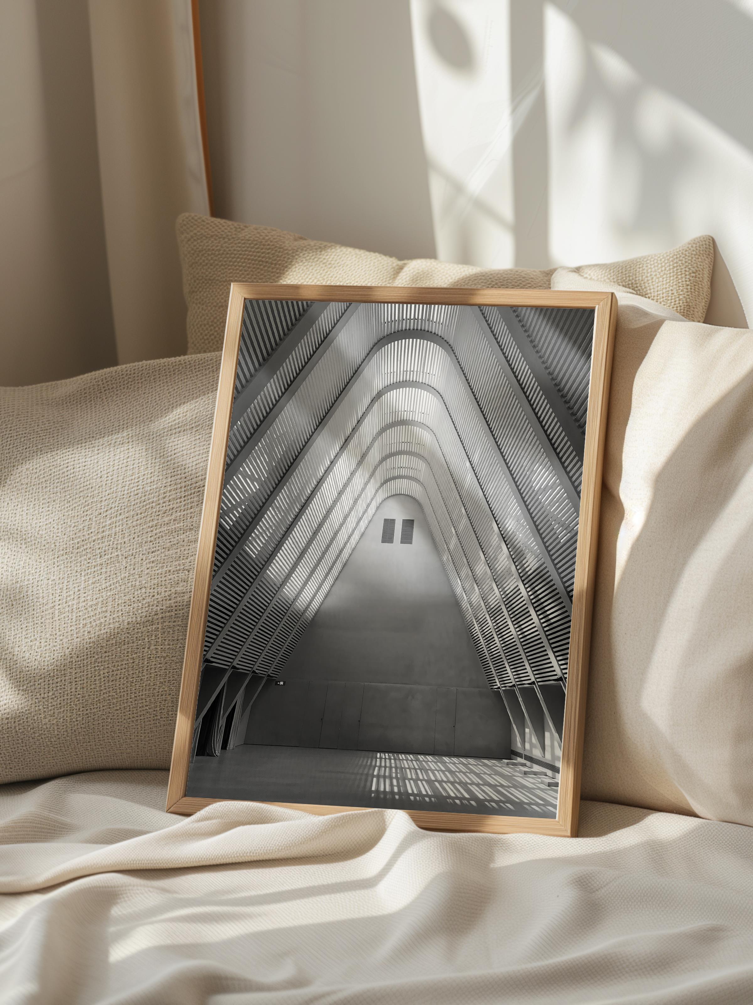 Mimari Poster, Siyah Beyaz Çerçevesiz Poster, Sanatsal Baskı NO:58 Estetik Ofis Duvar Dekoru, Dikey