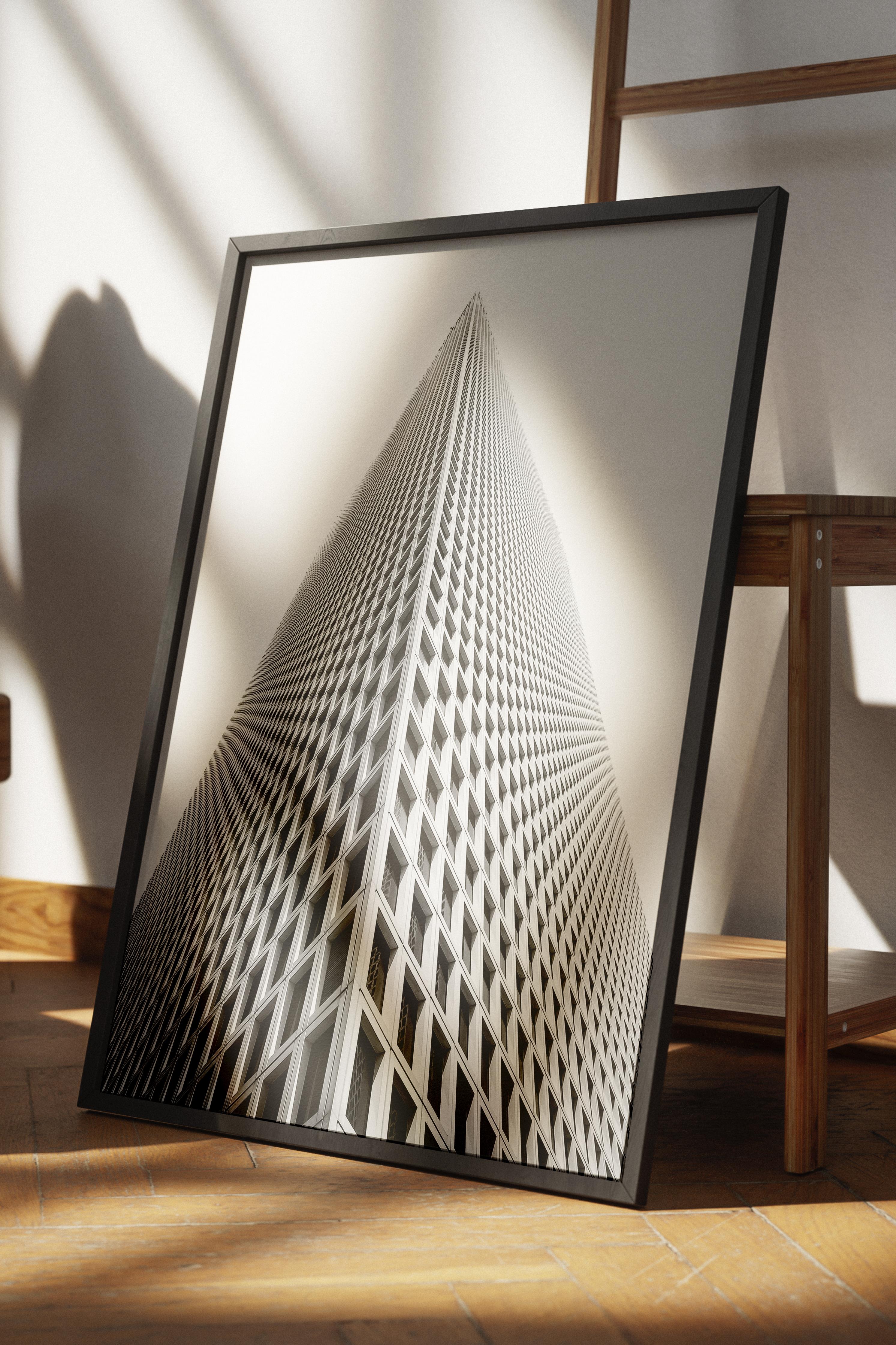 Mimari Poster, Siyah Beyaz Çerçevesiz Poster, Sanatsal Baskı NO:61 Estetik Ofis Duvar Dekoru, Dikey