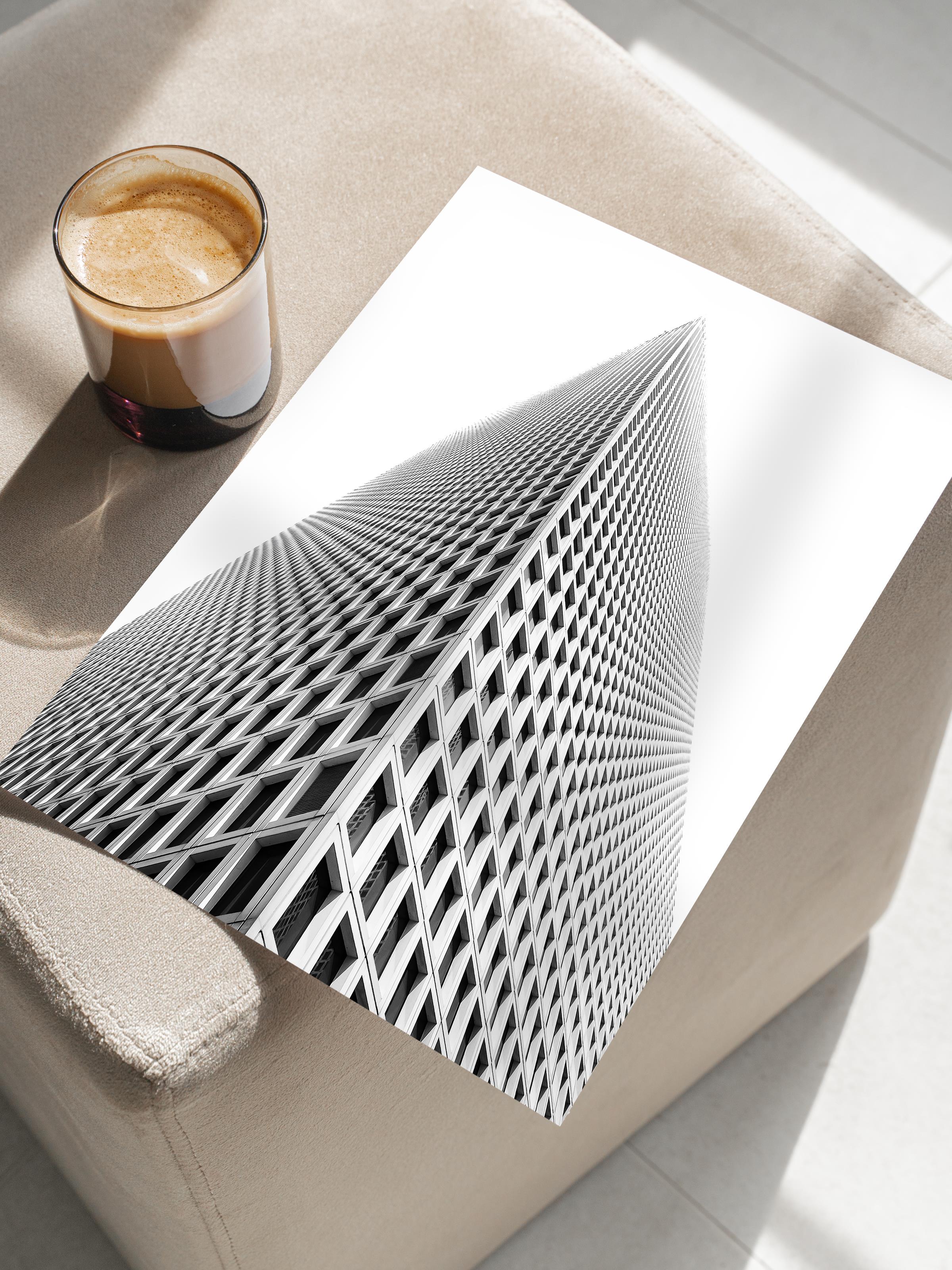 Mimari Poster, Siyah Beyaz Çerçevesiz Poster, Sanatsal Baskı NO:61 Estetik Ofis Duvar Dekoru, Dikey