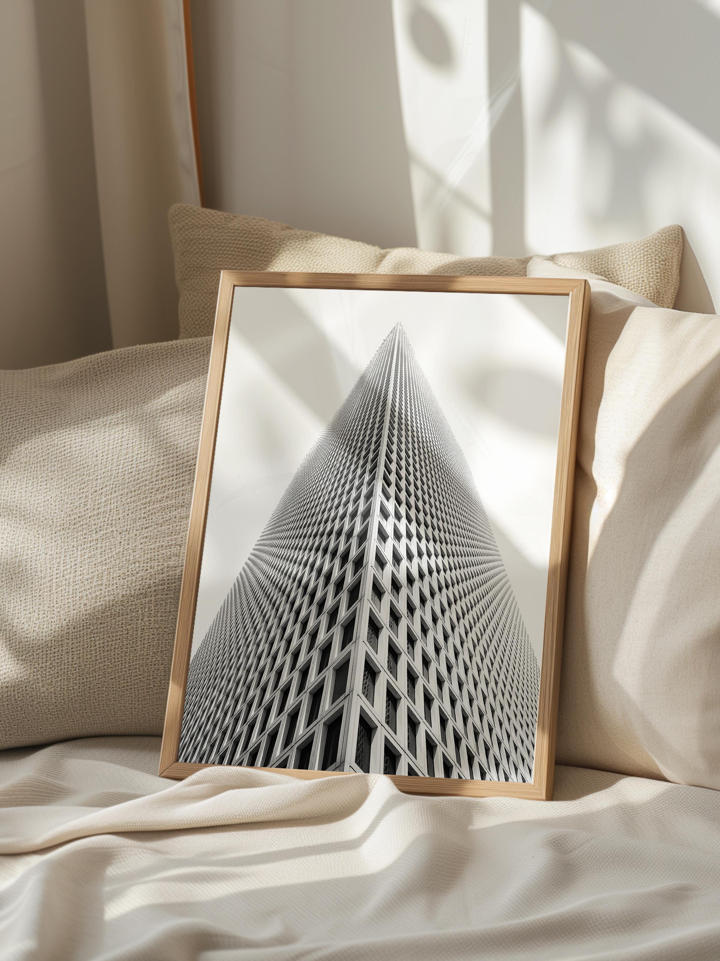 Mimari Poster, Siyah Beyaz Çerçevesiz Poster, Sanatsal Baskı NO:61 Estetik Ofis Duvar Dekoru, Dikey