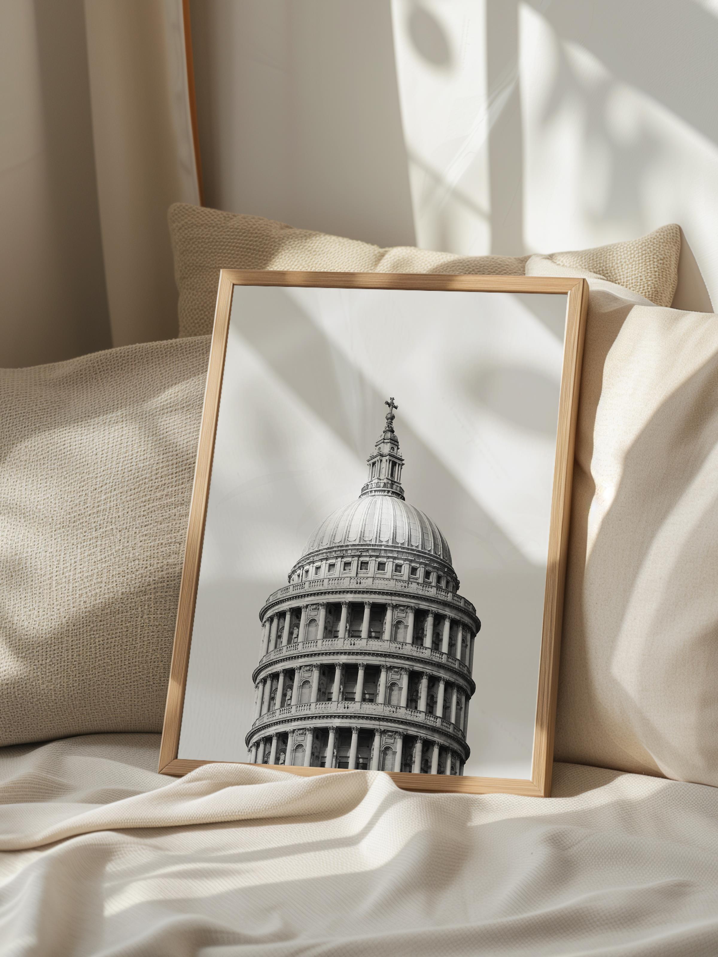 Mimari Poster, Siyah Beyaz Çerçevesiz Poster, Sanatsal Baskı NO:63 Estetik Ofis Duvar Dekoru, Dikey