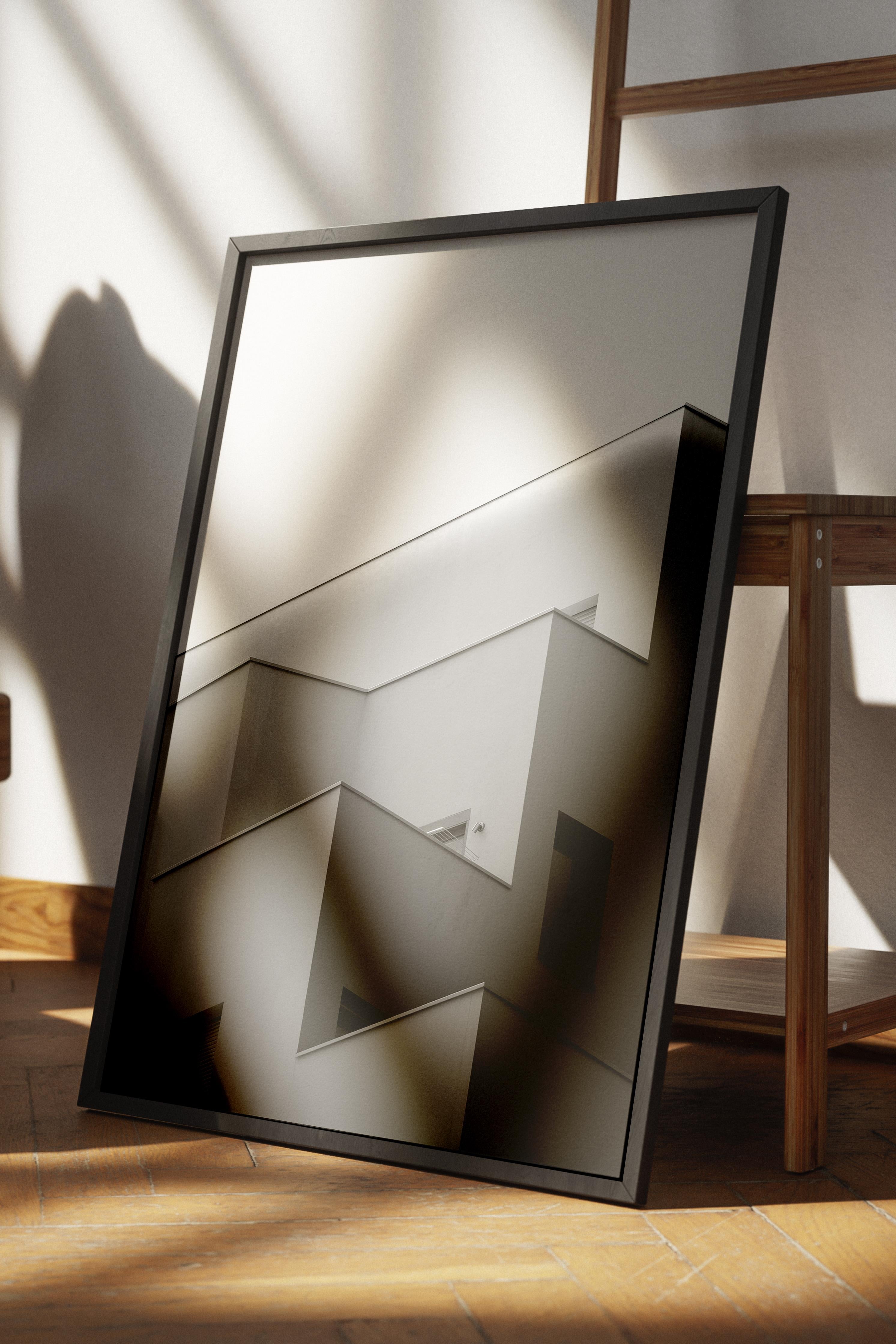 Mimari Poster, Siyah Beyaz Çerçevesiz Poster, Sanatsal Baskı NO:67 Estetik Ofis Duvar Dekoru, Dikey