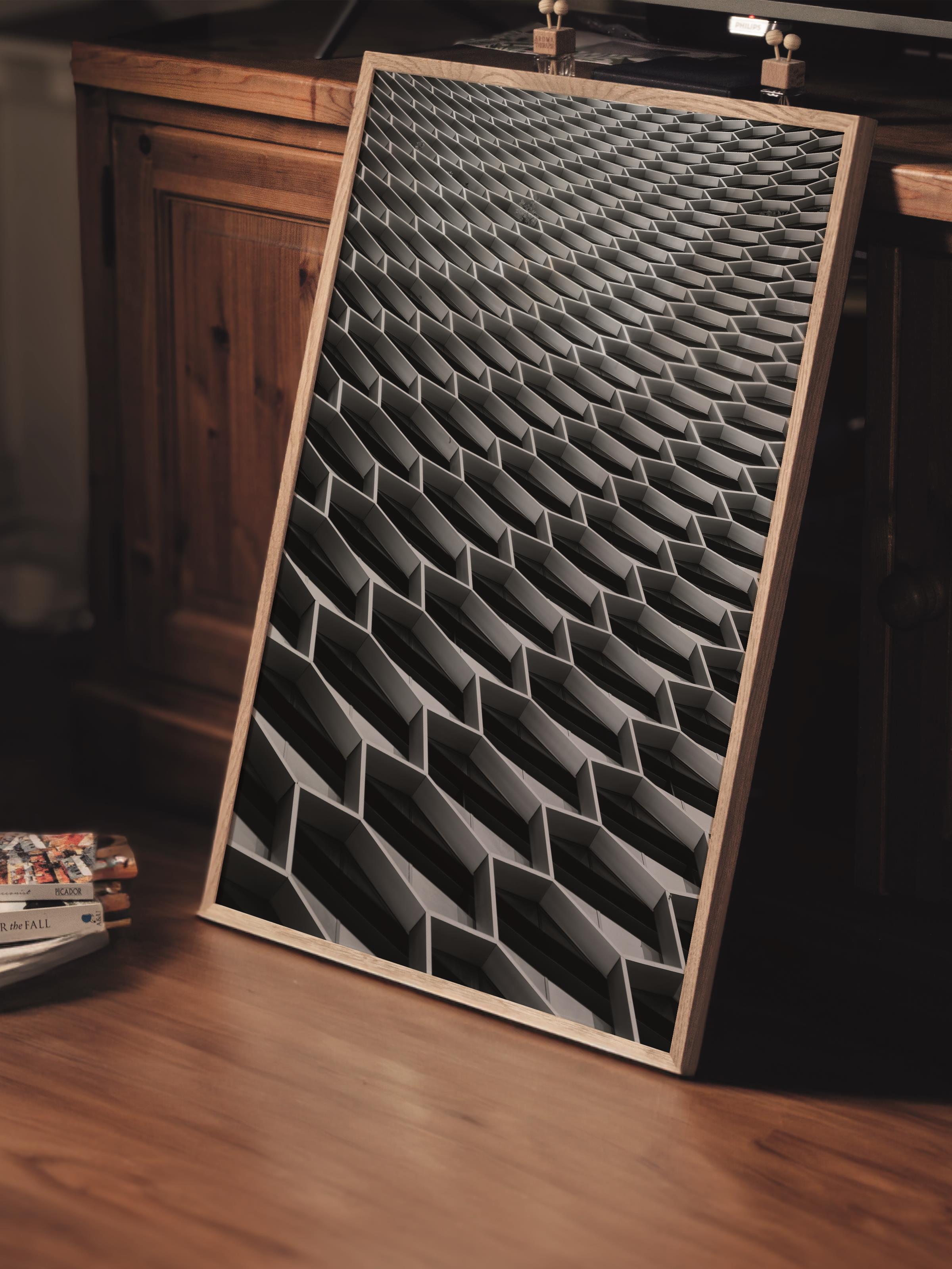 Mimari Poster, Siyah Beyaz Çerçevesiz Poster, Sanatsal Baskı NO:69 Estetik Ofis Duvar Dekoru, Dikey