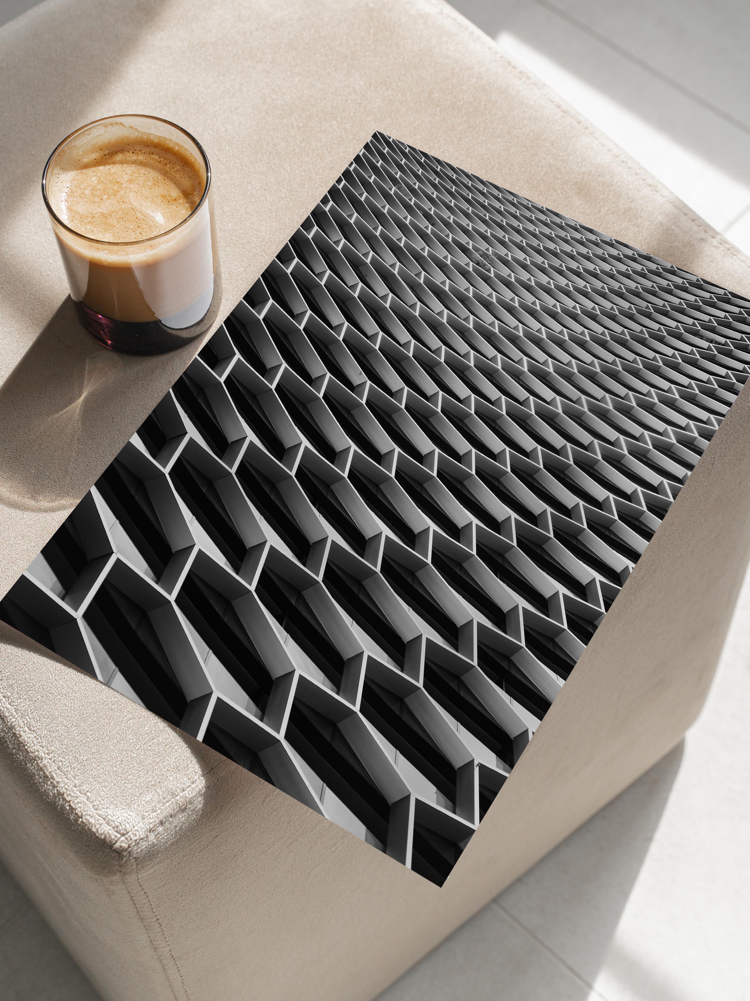 Mimari Poster, Siyah Beyaz Çerçevesiz Poster, Sanatsal Baskı NO:69 Estetik Ofis Duvar Dekoru, Dikey