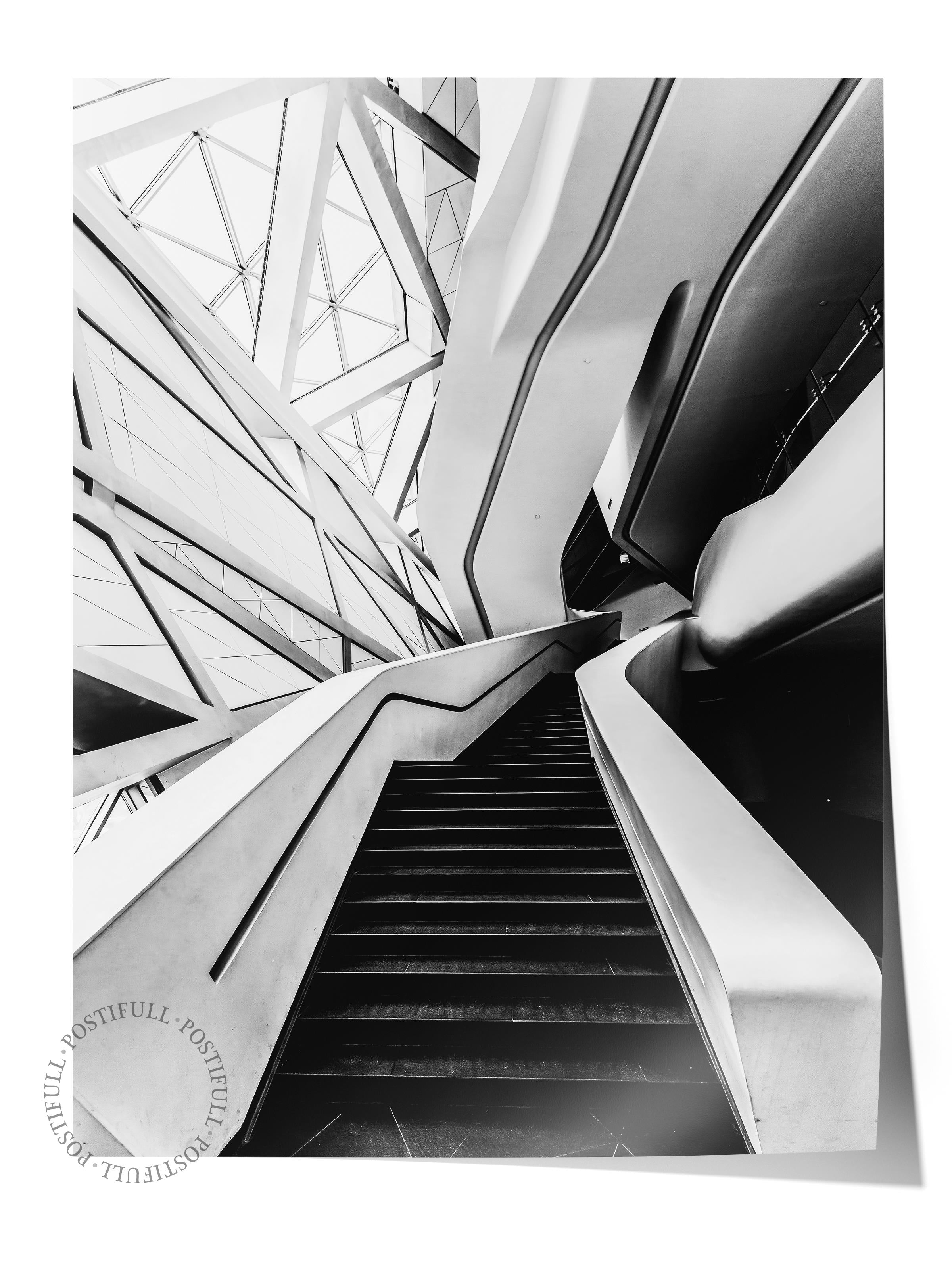 Mimari Poster, Siyah Beyaz Çerçevesiz Poster, Sanatsal Baskı NO:7 Estetik Ofis Duvar Dekoru, Dikey