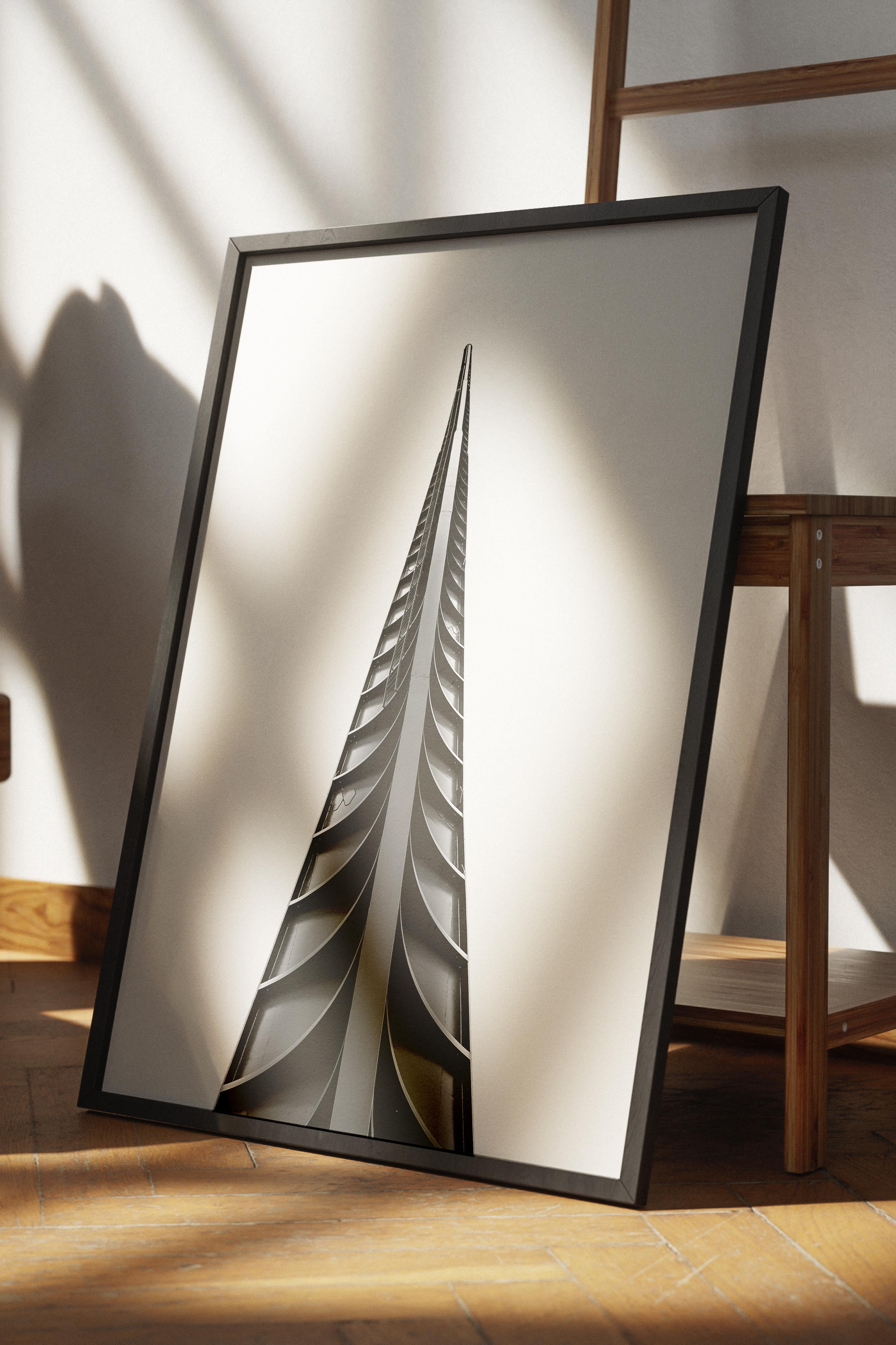 Mimari Poster, Siyah Beyaz Çerçevesiz Poster, Sanatsal Baskı NO:72 Estetik Ofis Duvar Dekoru, Dikey