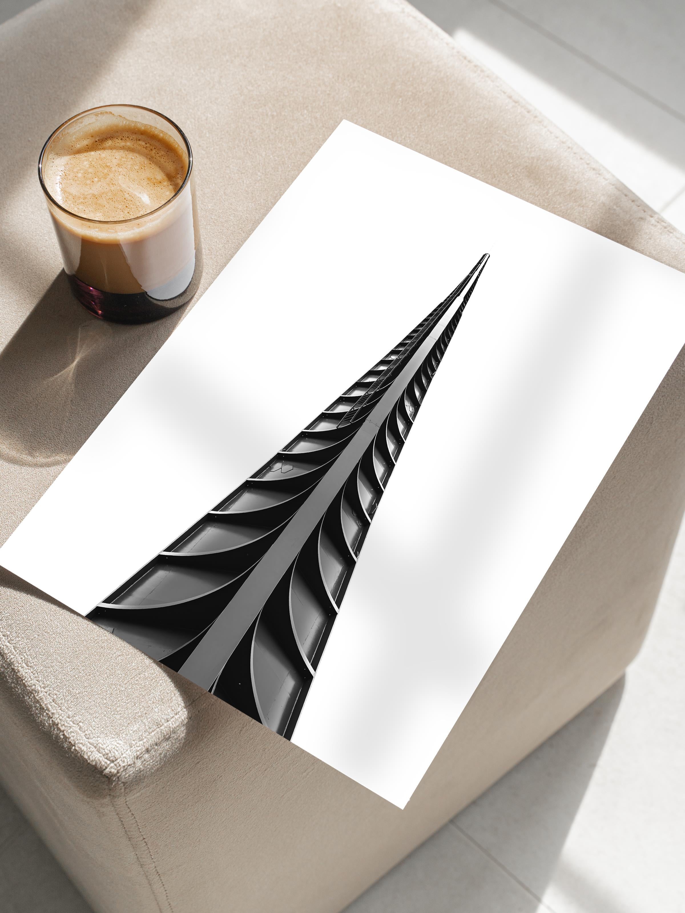 Mimari Poster, Siyah Beyaz Çerçevesiz Poster, Sanatsal Baskı NO:72 Estetik Ofis Duvar Dekoru, Dikey