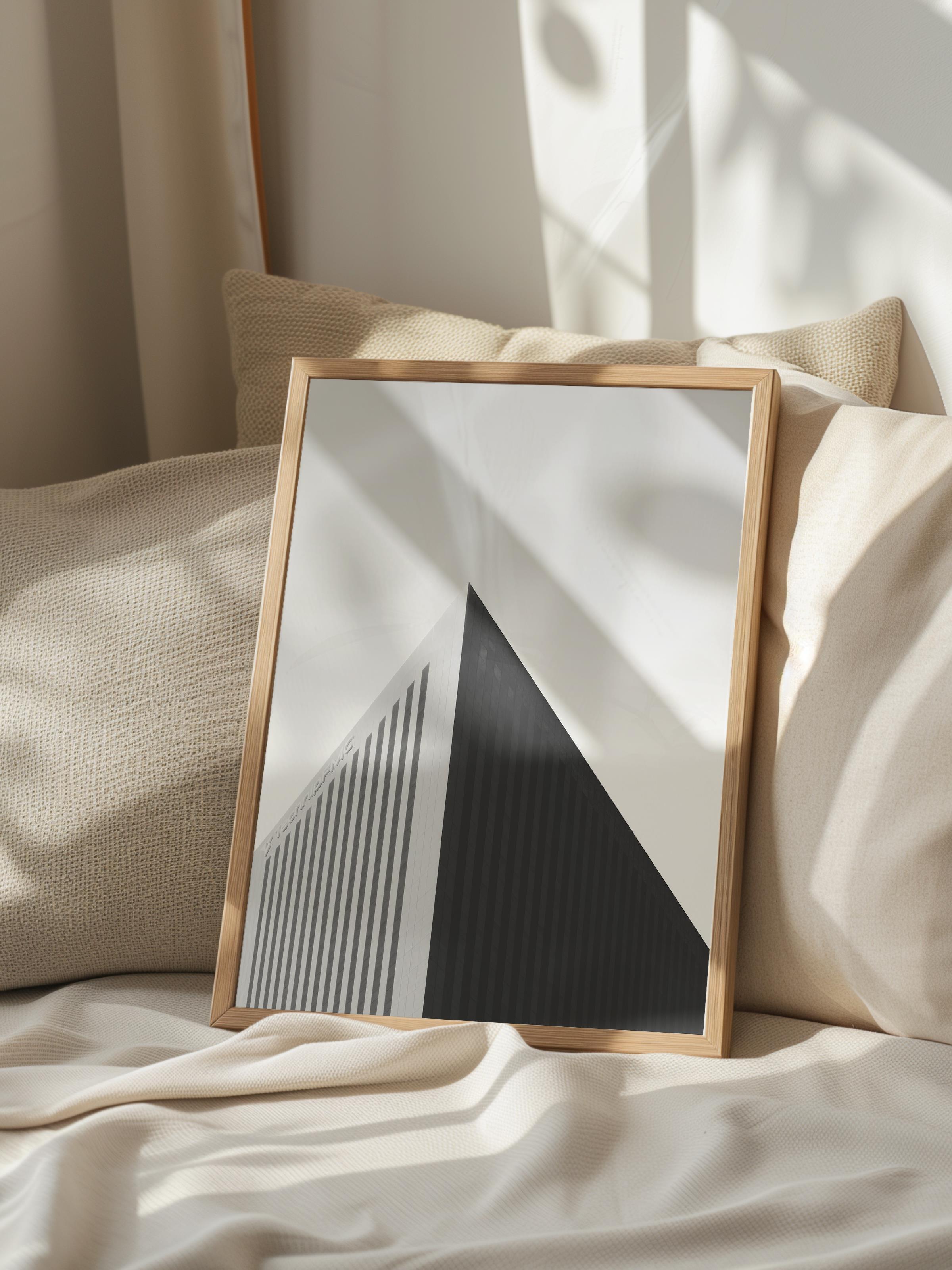 Mimari Poster, Siyah Beyaz Çerçevesiz Poster, Sanatsal Baskı NO:75 Estetik Ofis Duvar Dekoru, Dikey