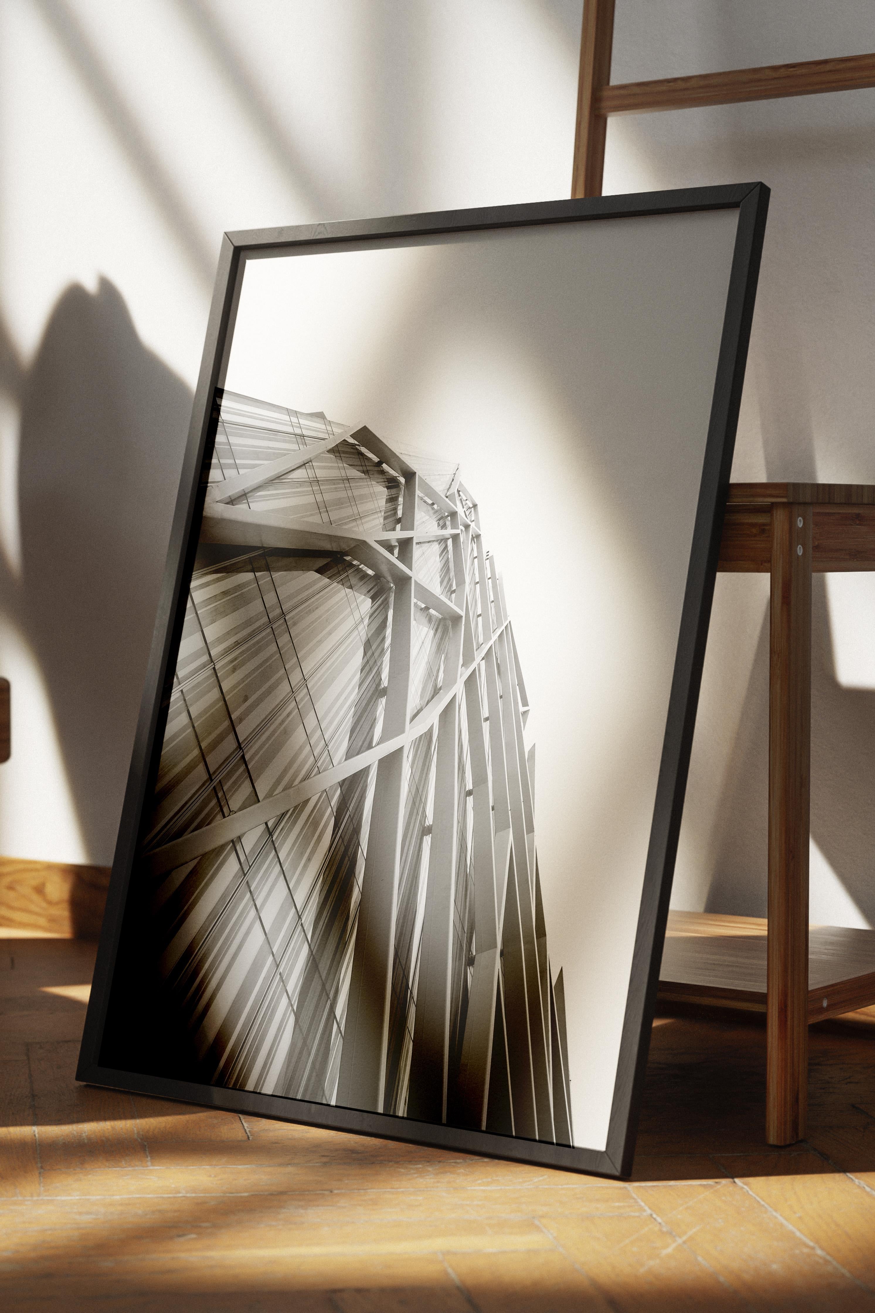 Mimari Poster, Siyah Beyaz Çerçevesiz Poster, Sanatsal Baskı NO:78 Estetik Ofis Duvar Dekoru, Dikey