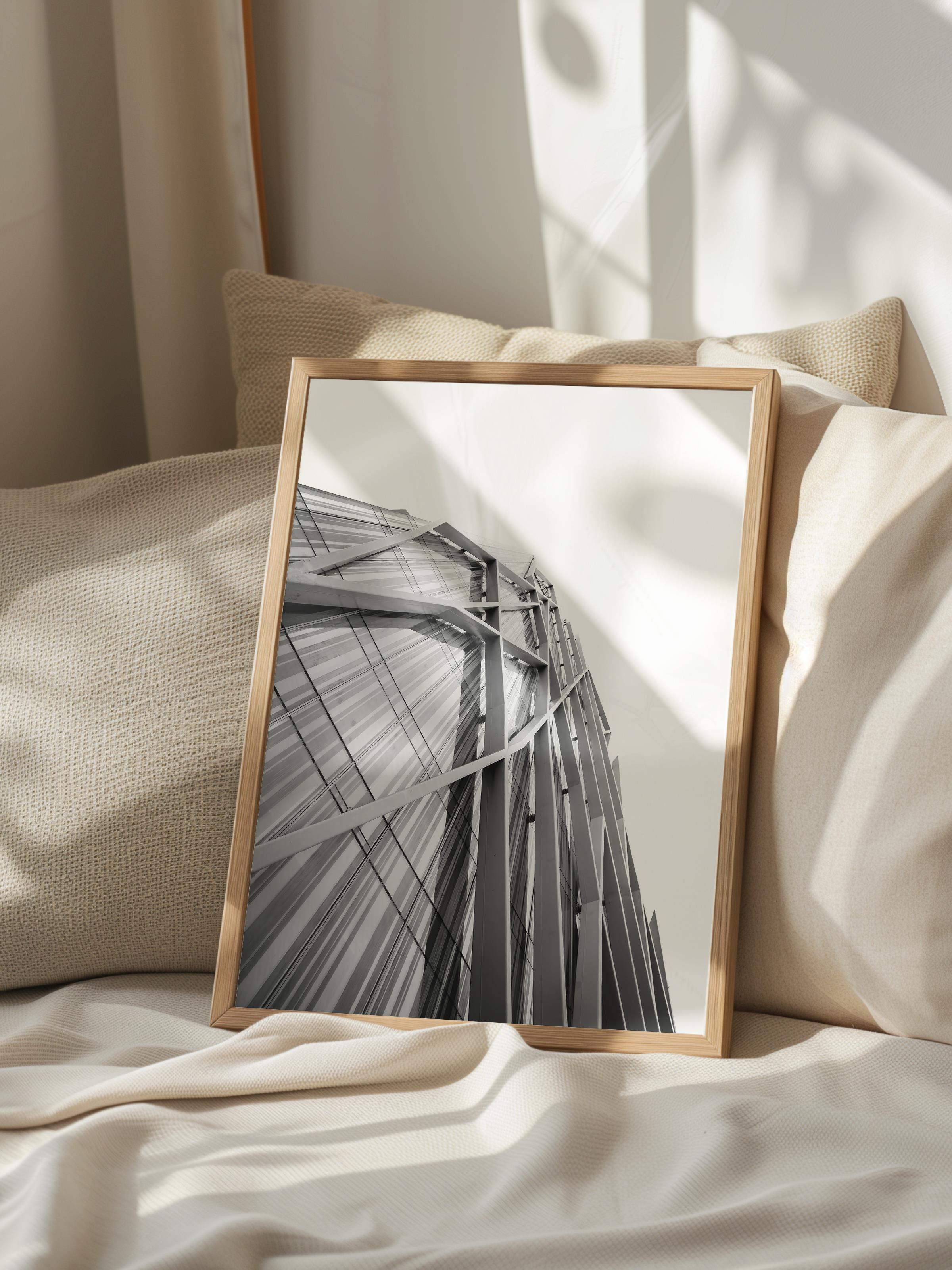 Mimari Poster, Siyah Beyaz Çerçevesiz Poster, Sanatsal Baskı NO:78 Estetik Ofis Duvar Dekoru, Dikey