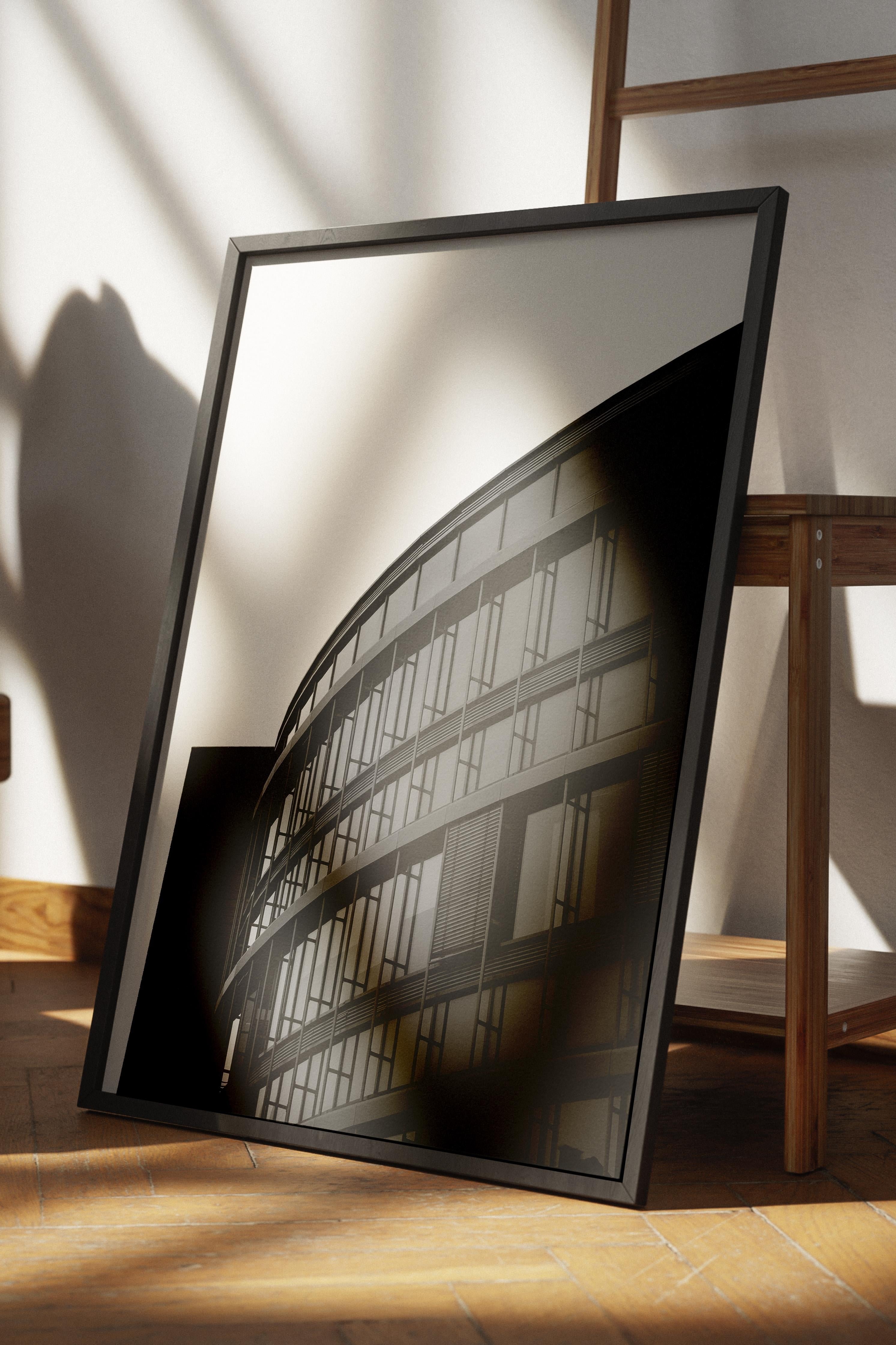 Mimari Poster, Siyah Beyaz Çerçevesiz Poster, Sanatsal Baskı NO:89 Estetik Ofis Duvar Dekoru, Dikey