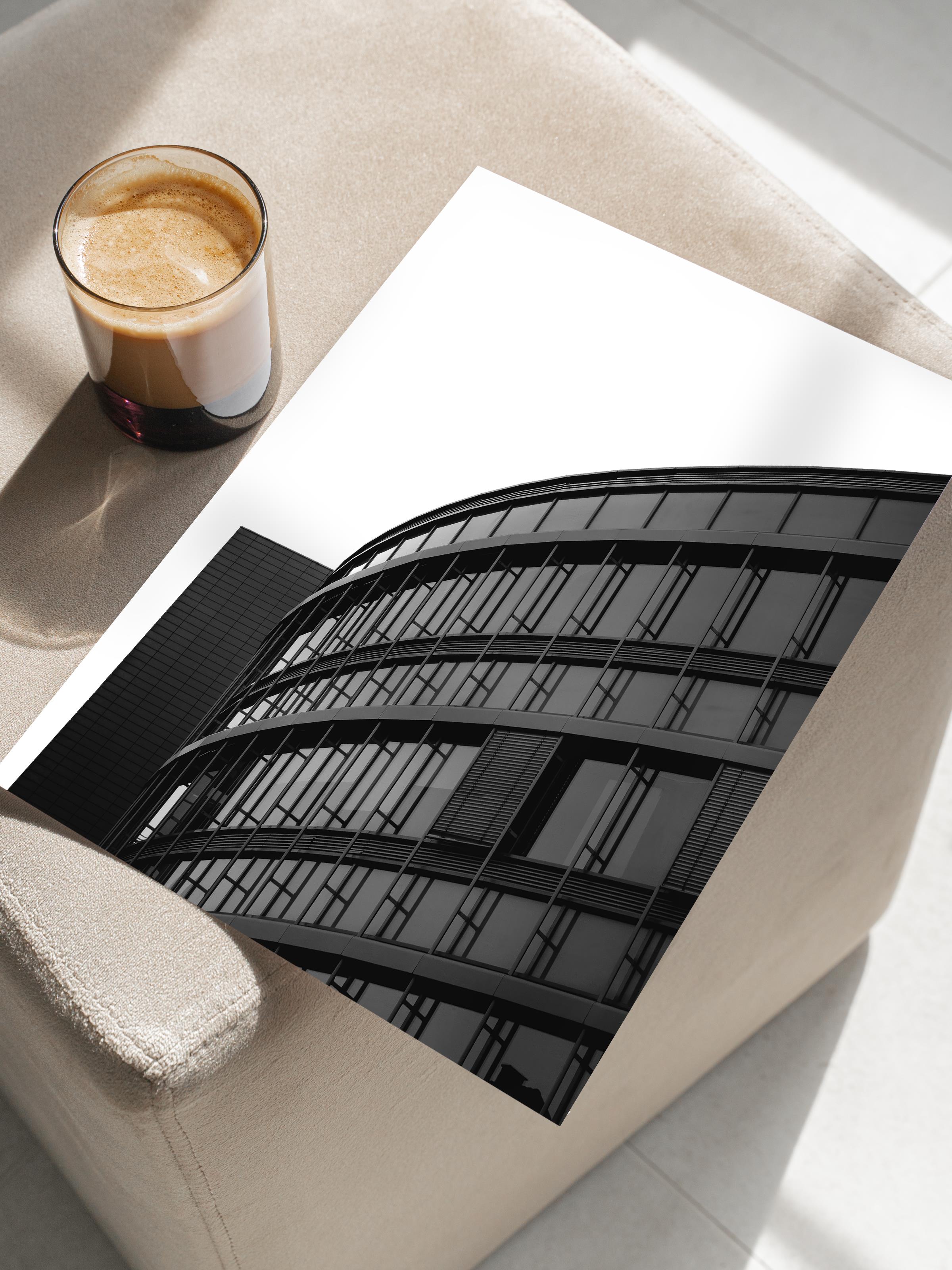 Mimari Poster, Siyah Beyaz Çerçevesiz Poster, Sanatsal Baskı NO:89 Estetik Ofis Duvar Dekoru, Dikey