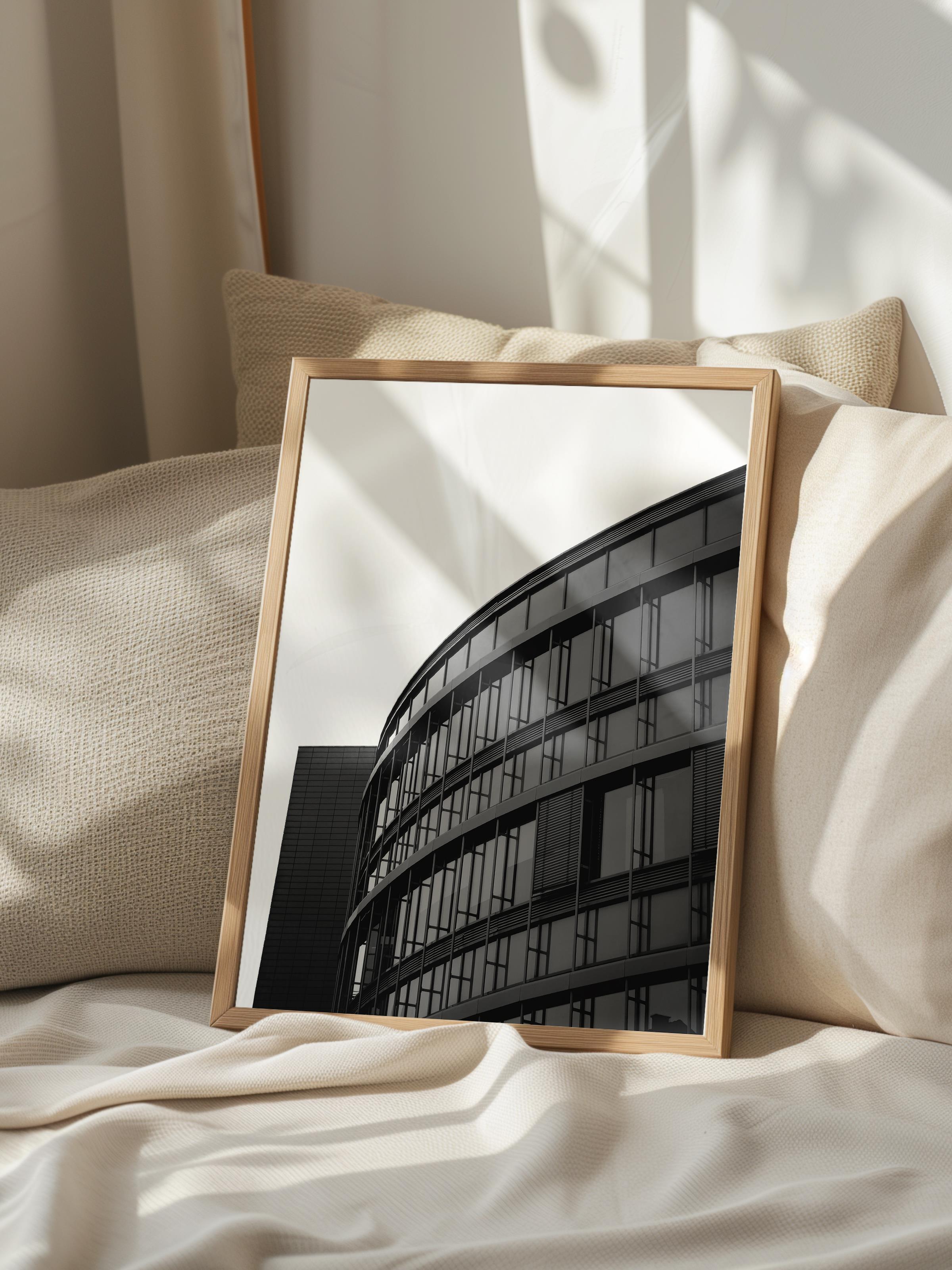 Mimari Poster, Siyah Beyaz Çerçevesiz Poster, Sanatsal Baskı NO:89 Estetik Ofis Duvar Dekoru, Dikey