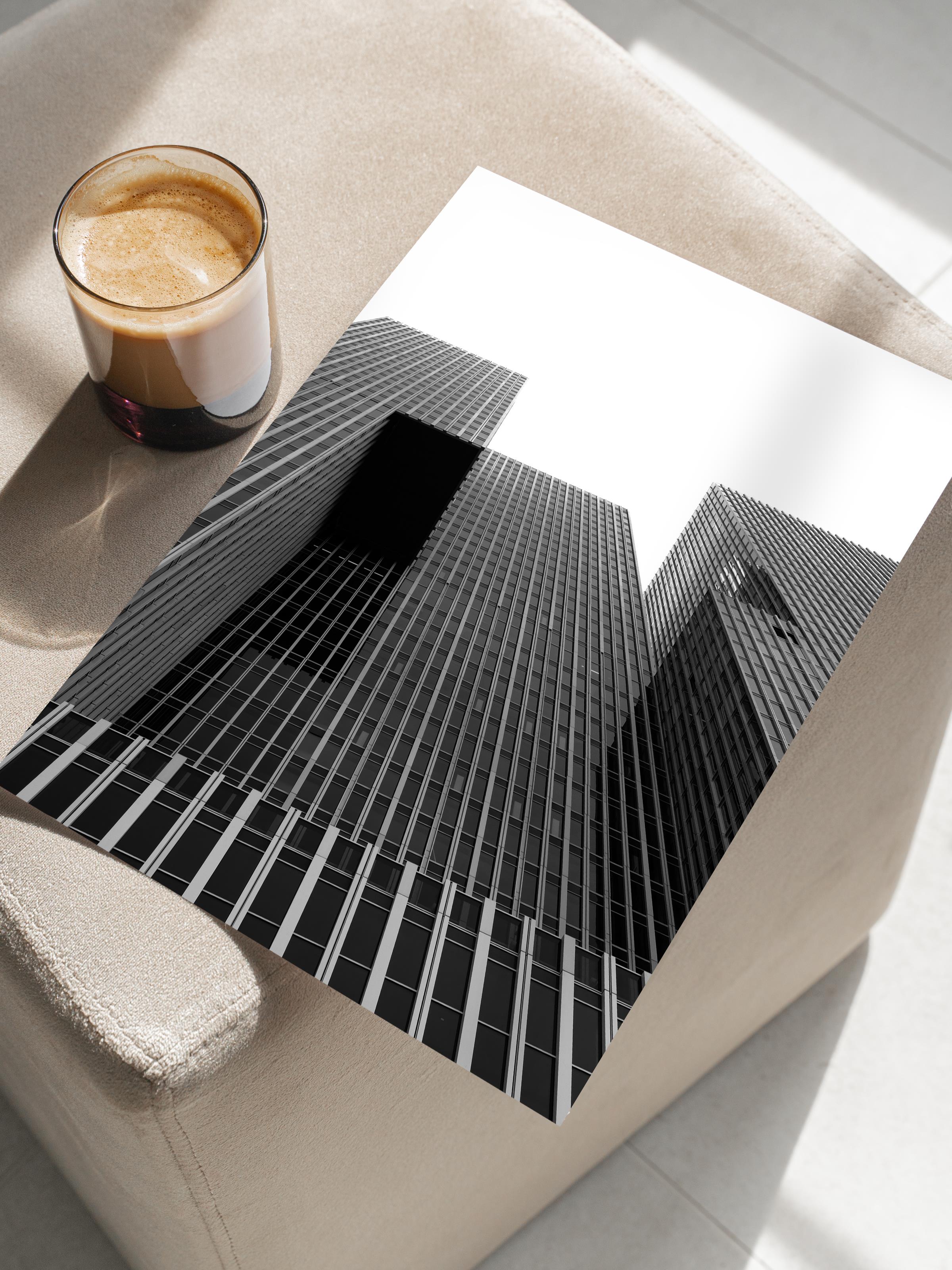 Mimari Poster, Siyah Beyaz Çerçevesiz Poster, Sanatsal Baskı NO:93 Estetik Ofis Duvar Dekoru, Dikey