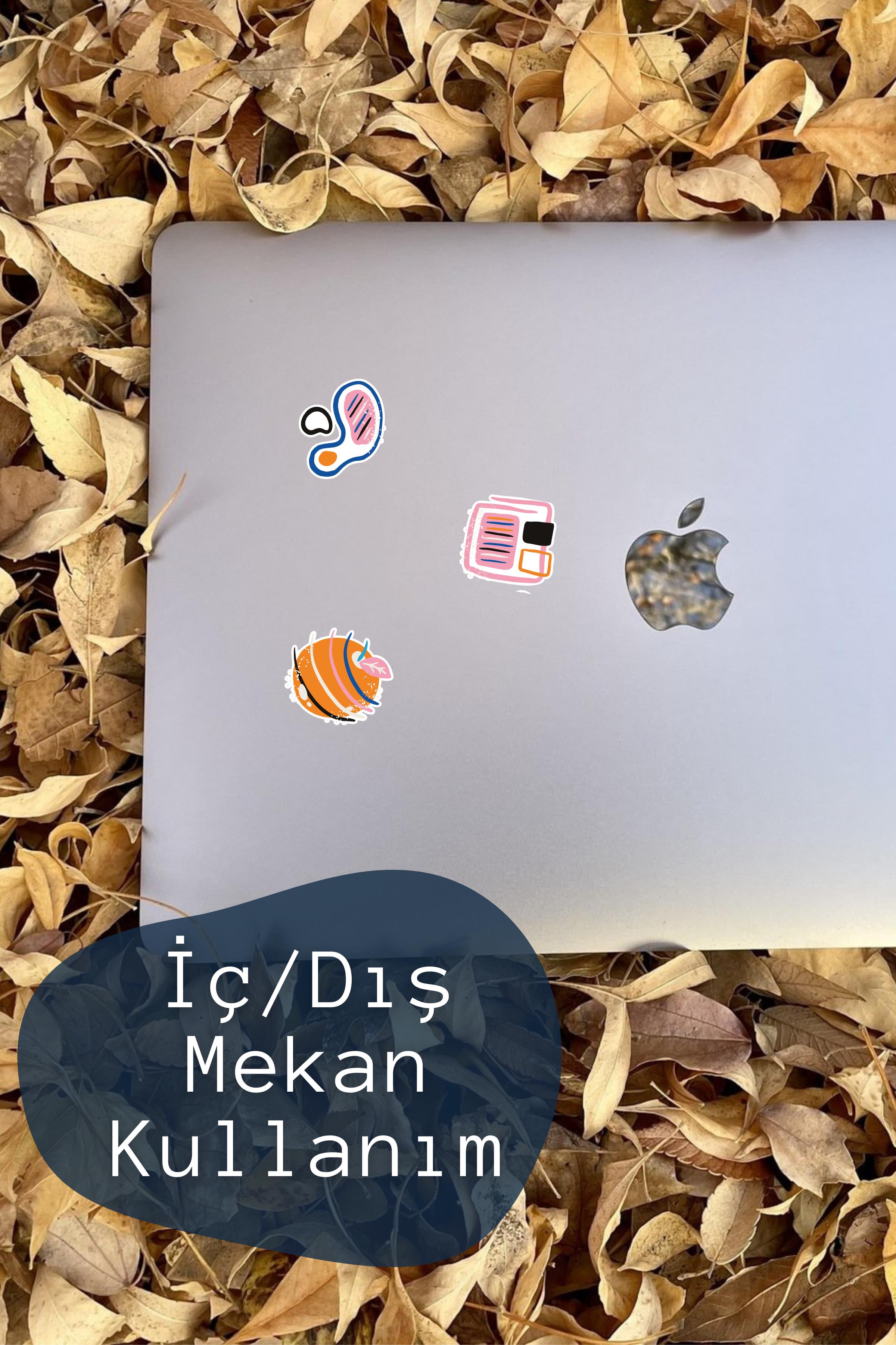 Minimal Art Temalı Sticker ve Etiket Seti - Orta Boy - Su Geçirmez, Kalın Yapışkanlı Sticker Seti