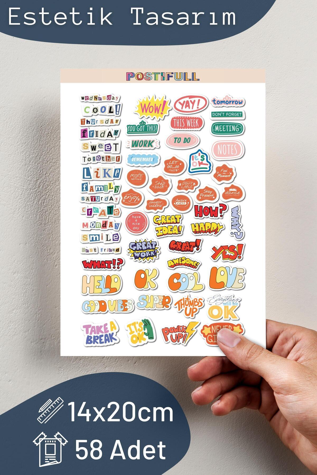 Minimal Sticker Seti - 260 Adet Minimalist Etiket - Cep Telefonu, Notebook, Ajanda, Matara Sticker