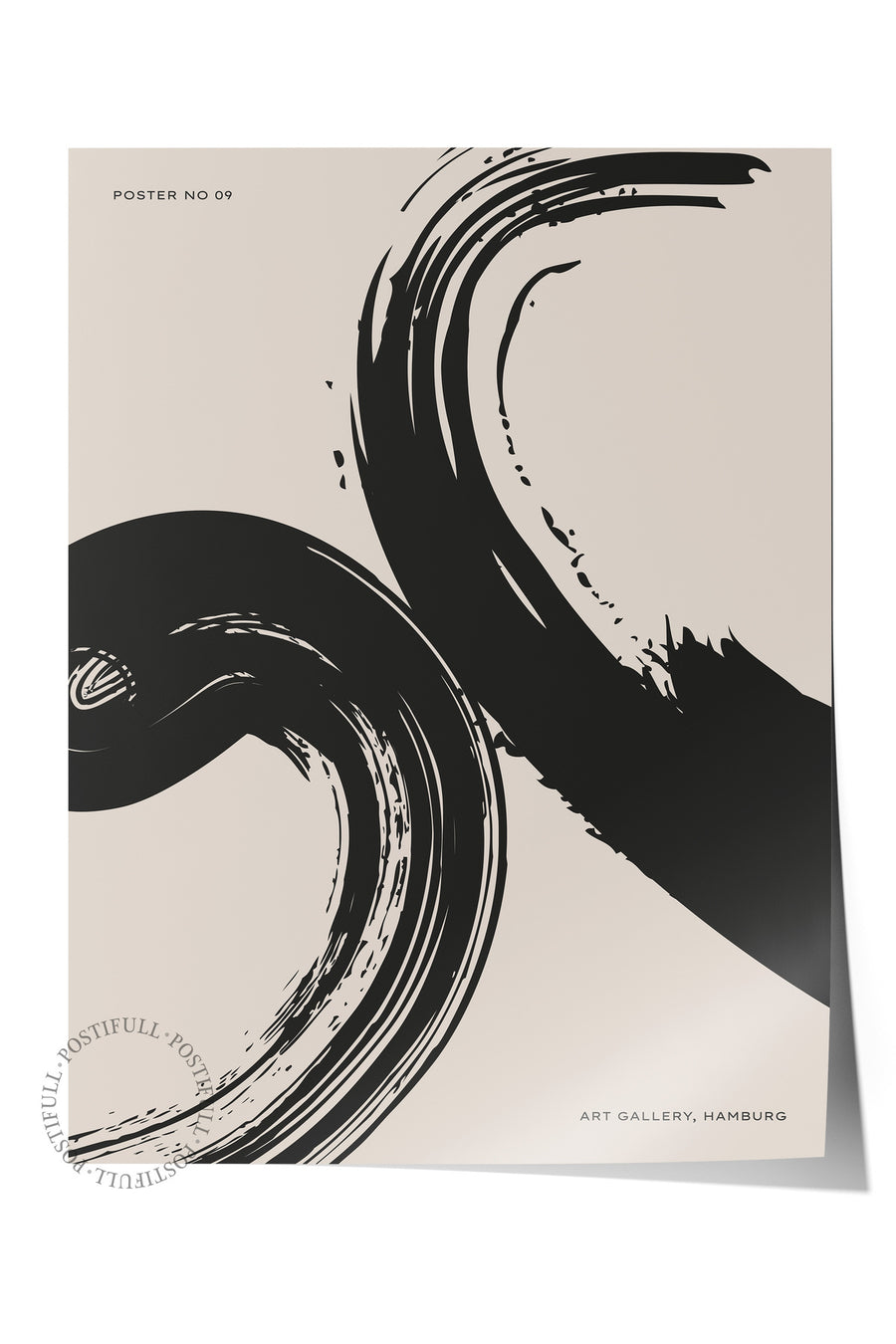 Soyut Fırça Deseni İskandinav Çerçevesiz Poster