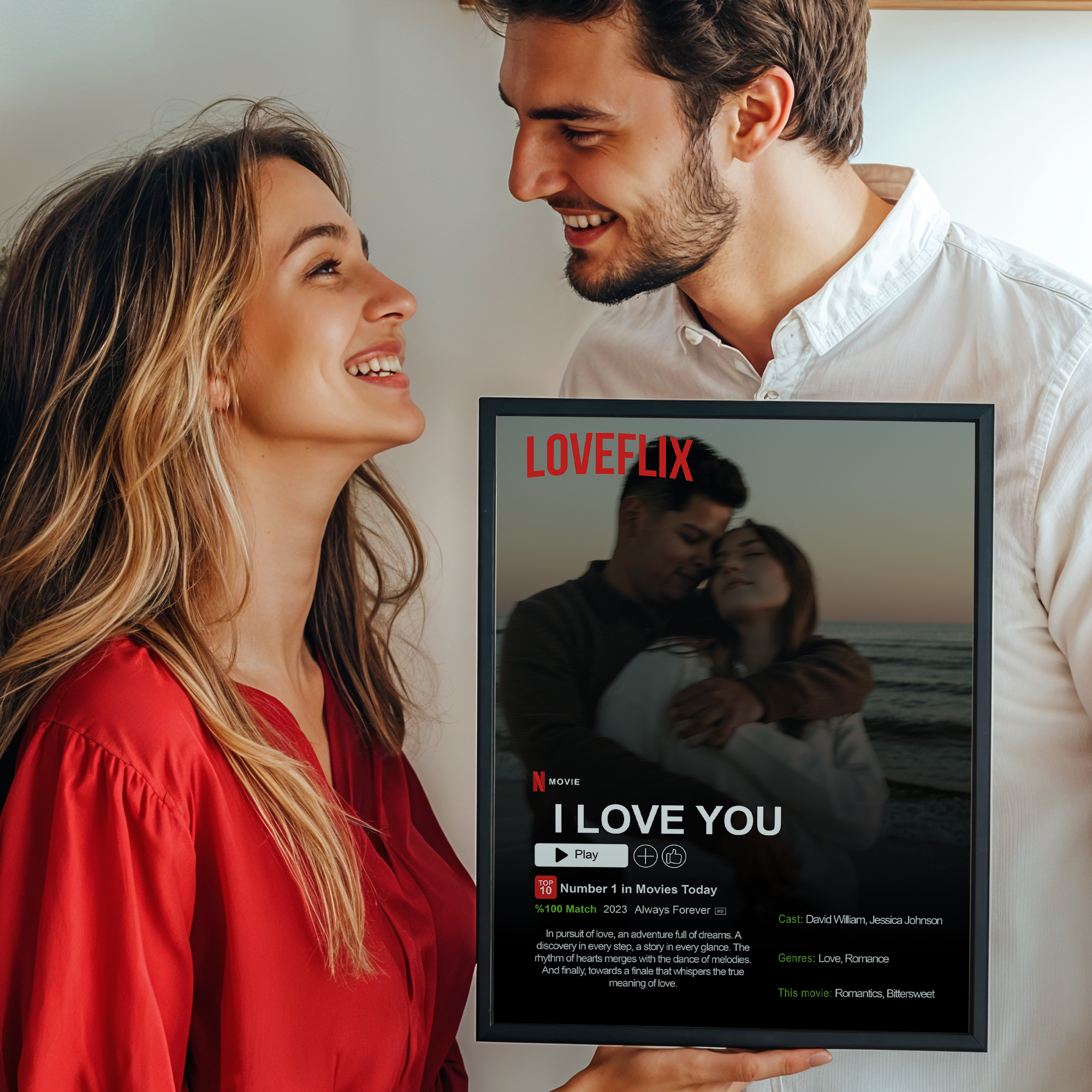 Kişiye Özel Poster - Loveflix Poster II - Sevgililer Günü Özel Tasarım