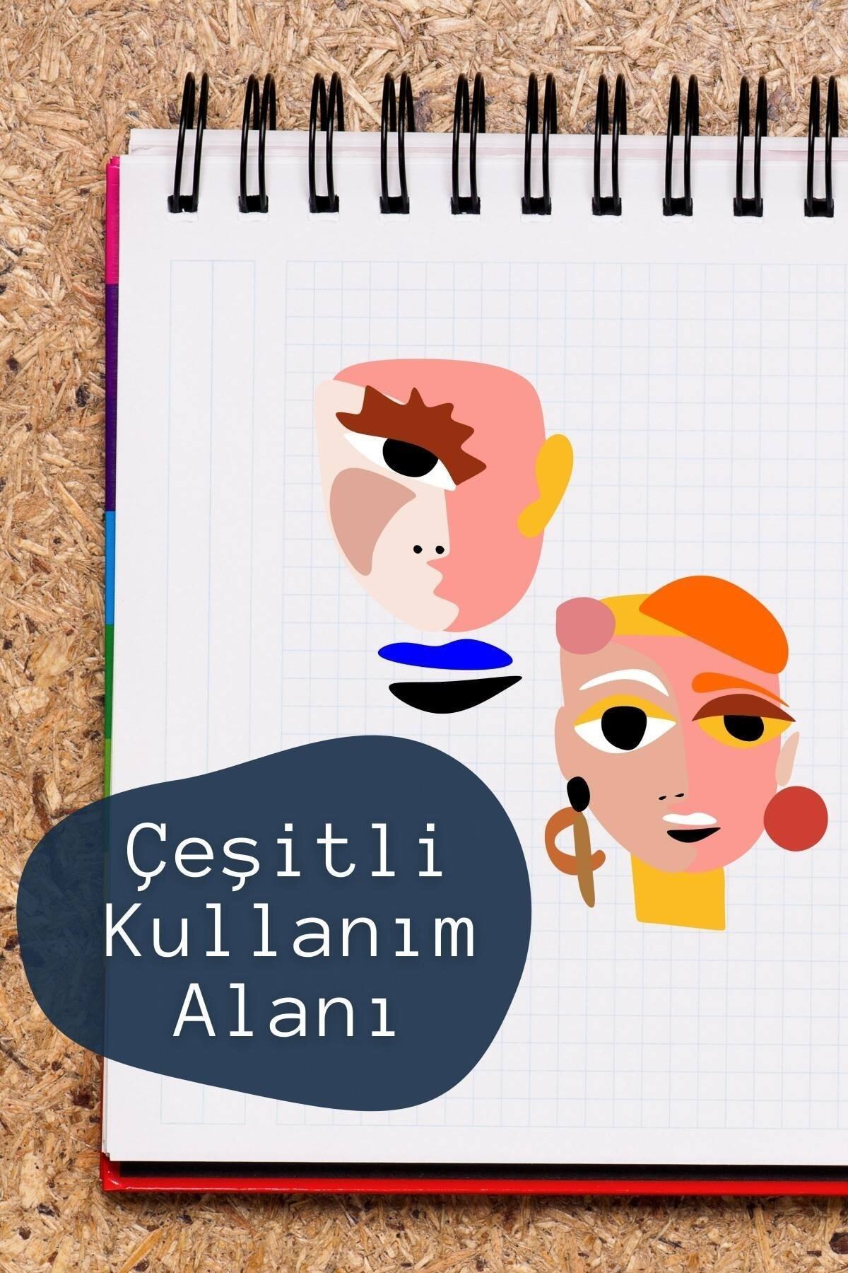 Modern Art Temalı Sticker Seti - 20 Adet Etiket Seti- Telefon, Tablet, Defter Laptop Uyumlu Etiket