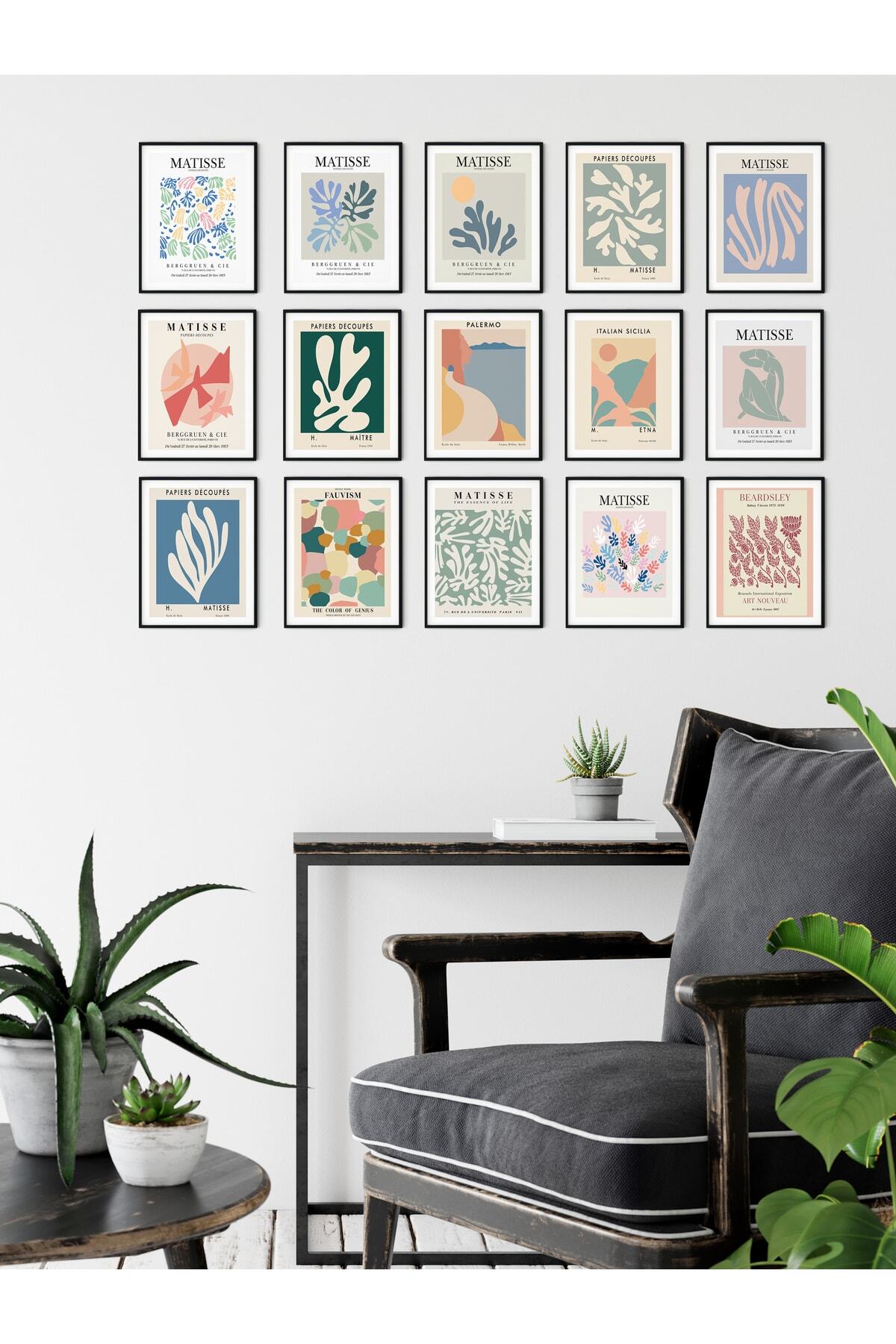 Modern Duvar Tablo Seti, Çerçevesiz, Duvar Poster Seti, 15 Adet Posterler, Renkli Ve Canlı Baskı