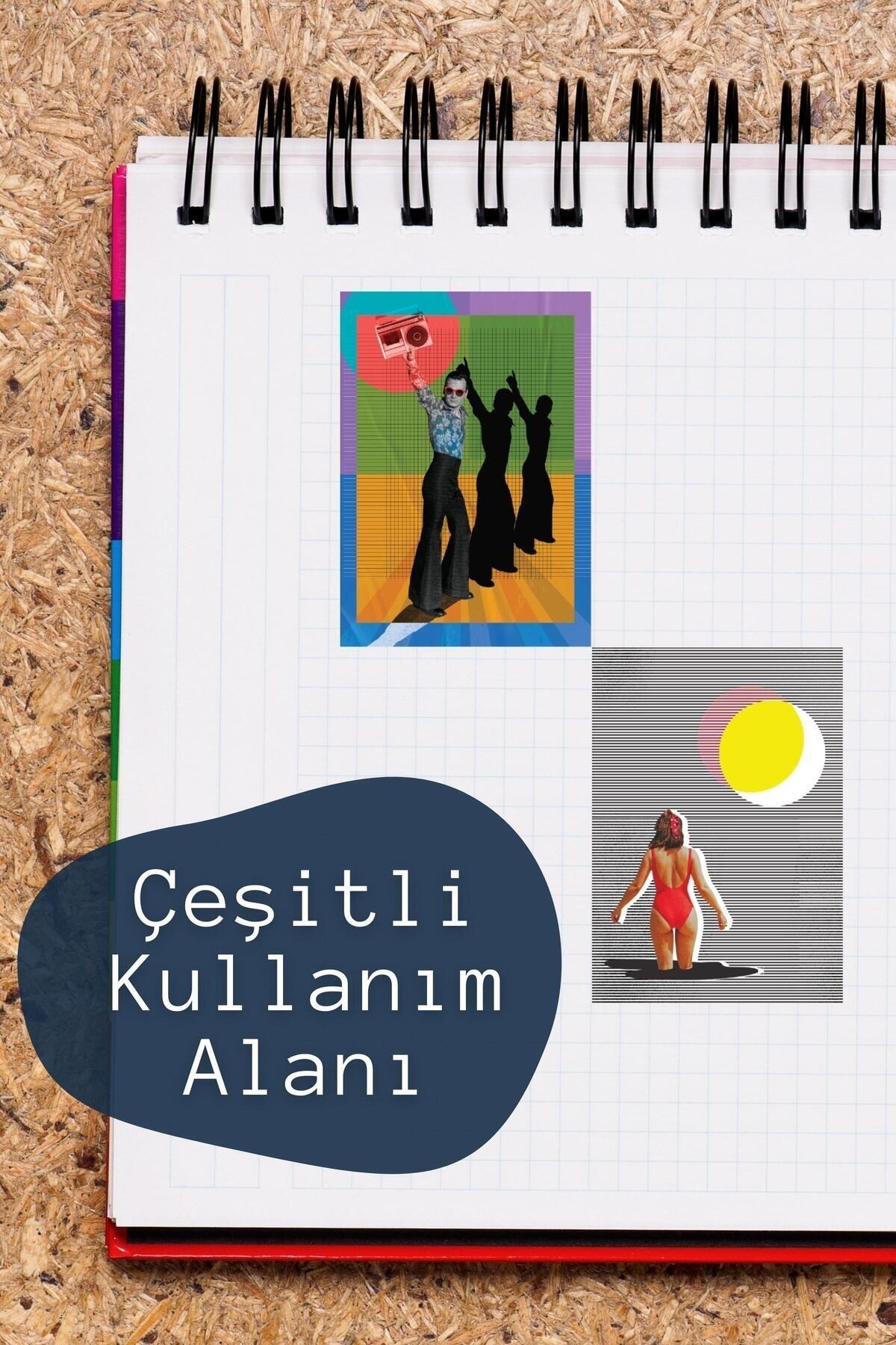 Modern Sanat Temalı Sticker Seti - 12 Adet Etiket Seti- Telefon, Tablet, Defter Laptop Uyumlu Etiket