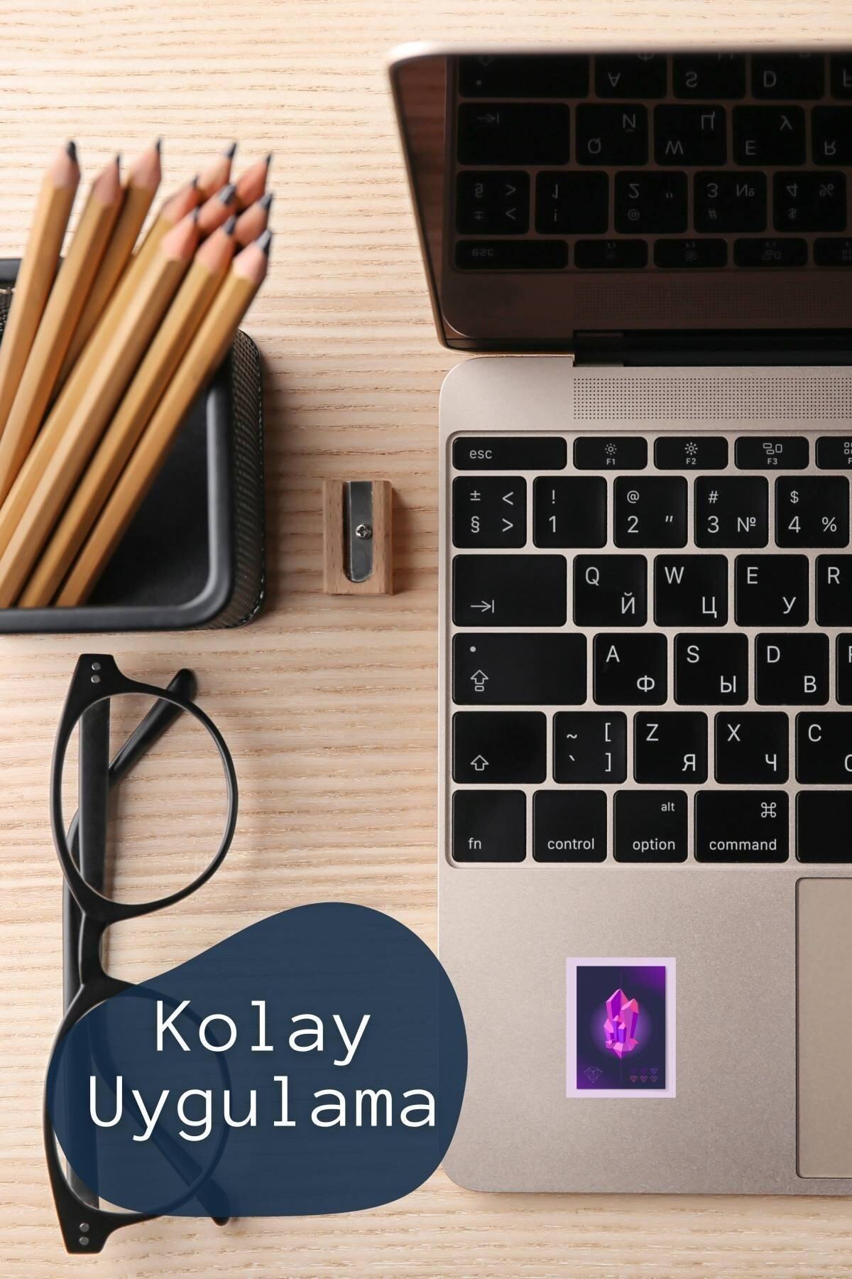 Mor Temalı Sticker Seti - 7 Adet Etiket Seti- Telefon, Tablet, Defter Laptop Uyumlu Etiket