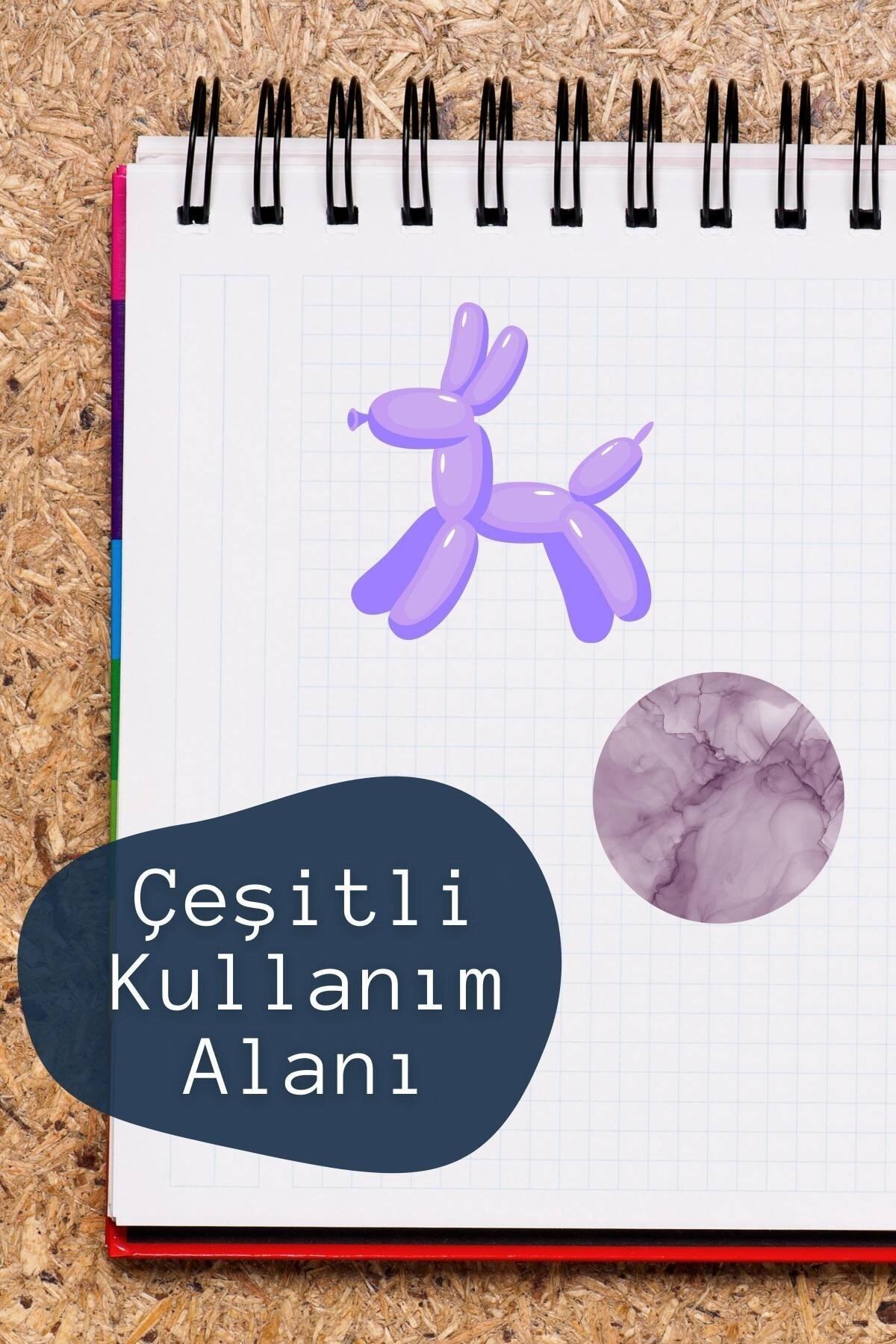 Mor Temalı Sticker Seti - 9 Adet Etiket Seti- Telefon, Tablet, Defter Laptop Uyumlu Etiket