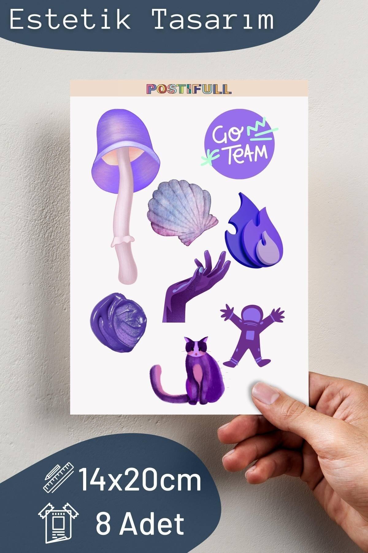 More Temalı Sticker Seti - 8 Adet Etiket Seti- Telefon, Tablet, Defter Laptop Uyumlu Etiket