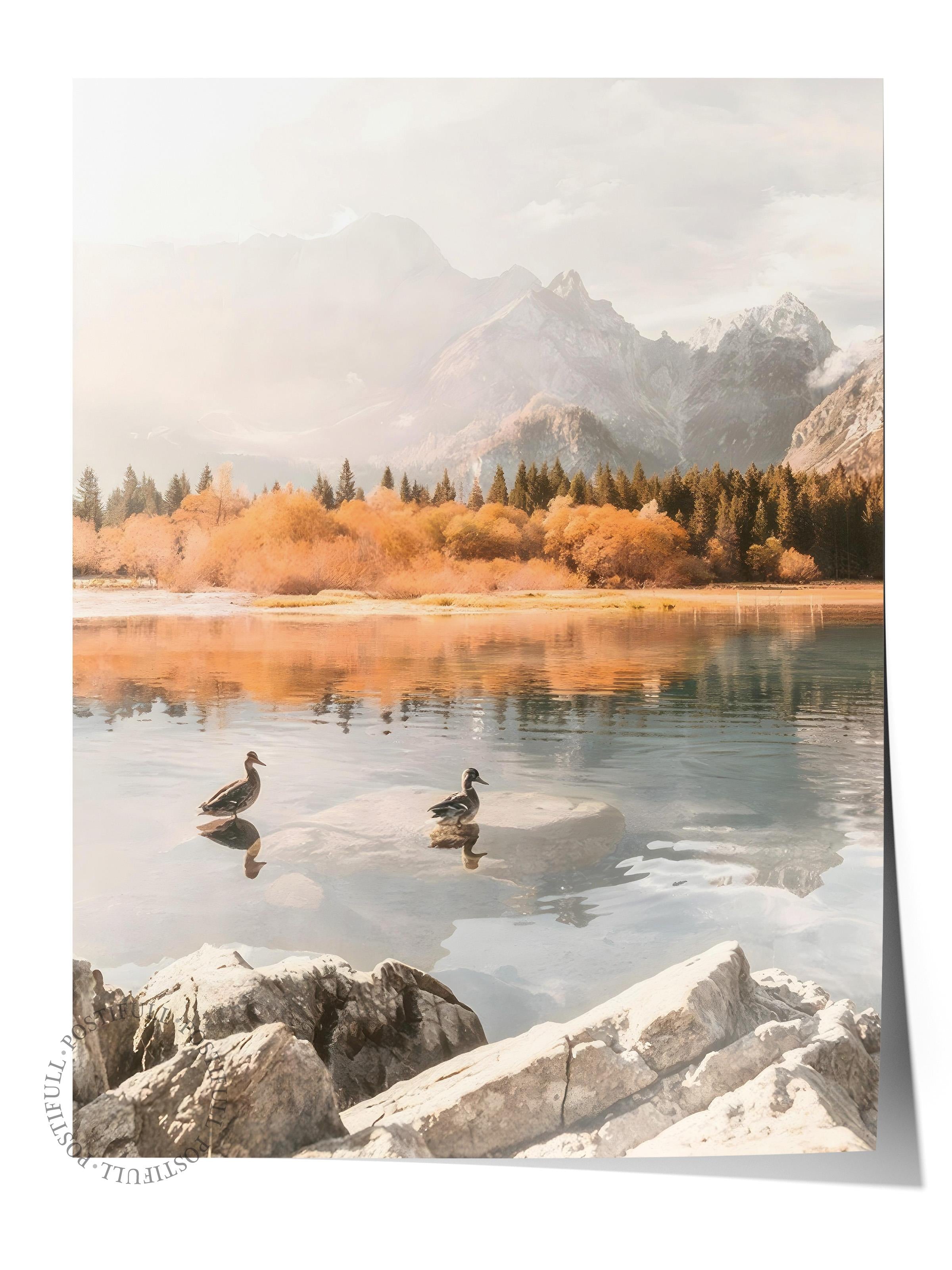 Morning Swim Poster, Çerçevesiz Duvar Posteri, Dikey Duvar Tablosu Comfort Serisi NO:108503