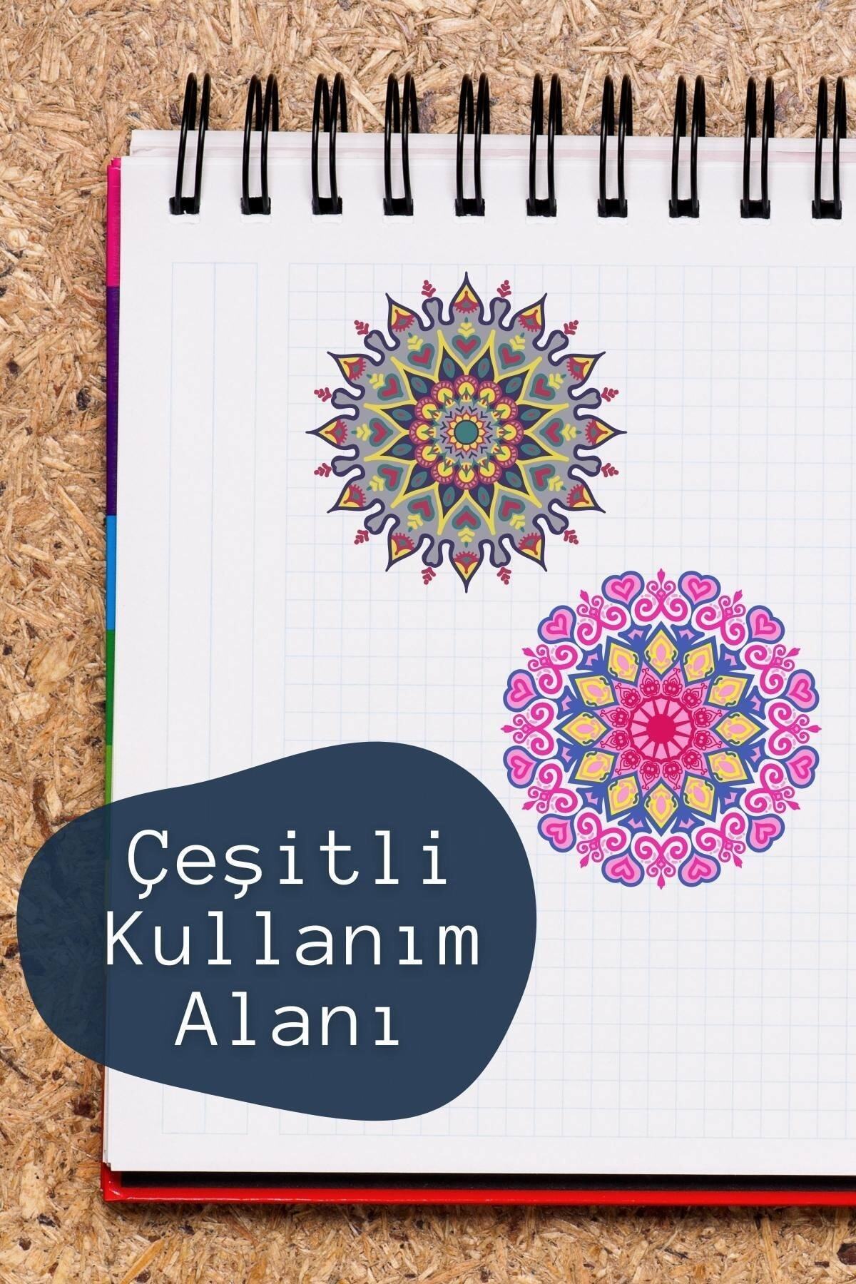 Motifler Temalı Sticker Seti - 24 Adet Etiket Seti- Telefon, Tablet, Defter Laptop Uyumlu Etiket