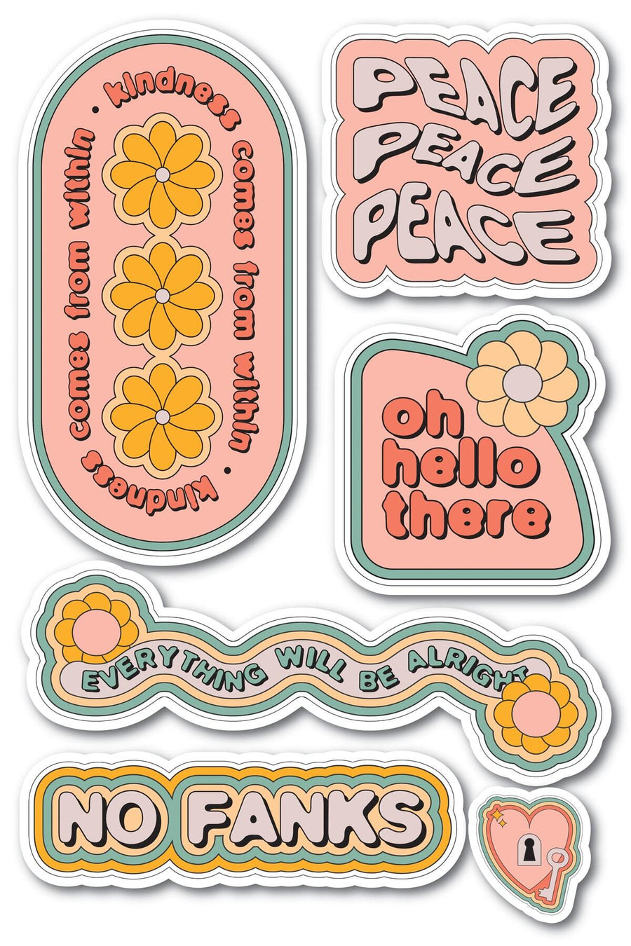 Motivasyon Temalı Sticker Seti - 6 Adet Etiket Seti- Telefon, Tablet, Defter Laptop Uyumlu Etiket