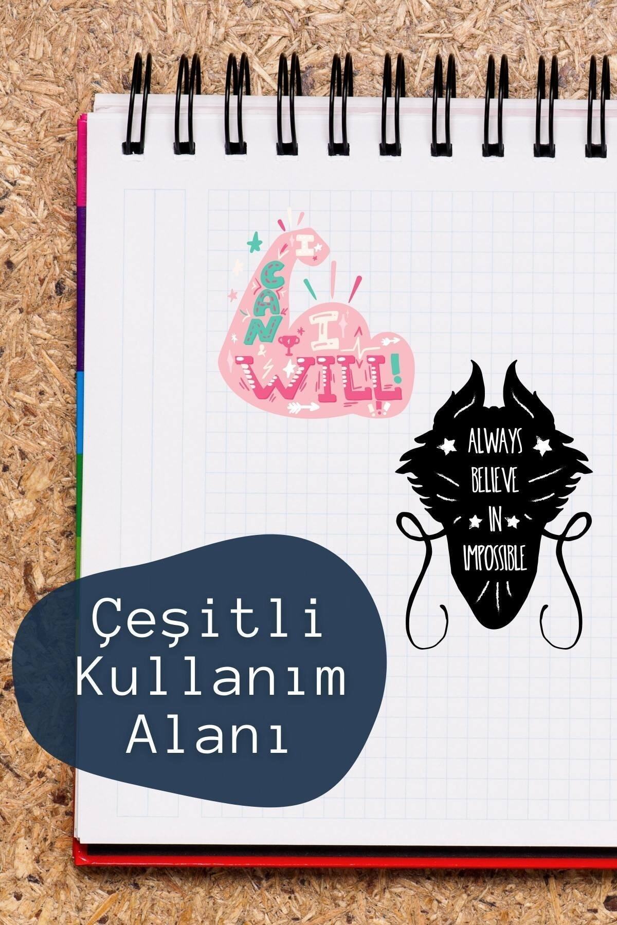 Motivasyon Temalı Sticker Seti - 6 Adet Etiket Seti- Telefon, Tablet, Defter Laptop Uyumlu Etiket