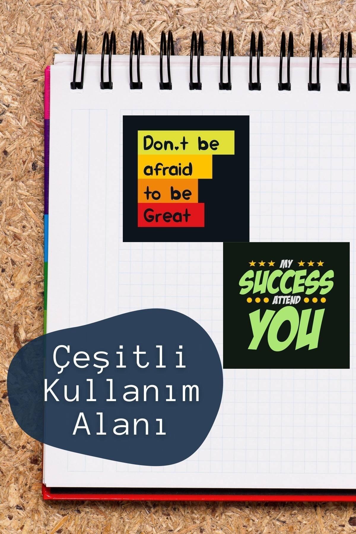 Motivasyon Temalı Sticker Seti - 6 Adet Etiket Seti- Telefon, Tablet, Defter Laptop Uyumlu Etiket