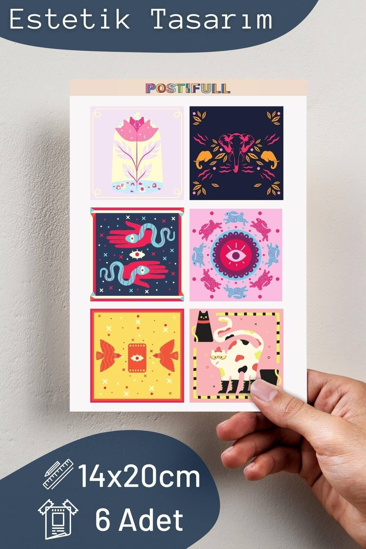 Motivasyon Temalı Sticker Seti - 6 Adet Etiket Seti- Telefon, Tablet, Defter Laptop Uyumlu Etiket