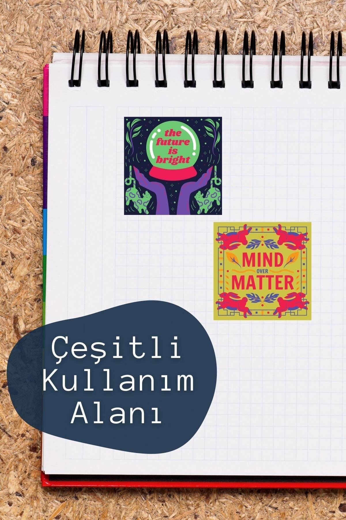 Motivasyon Temalı Sticker Seti - 6 Adet Etiket Seti- Telefon, Tablet, Defter Laptop Uyumlu Etiket