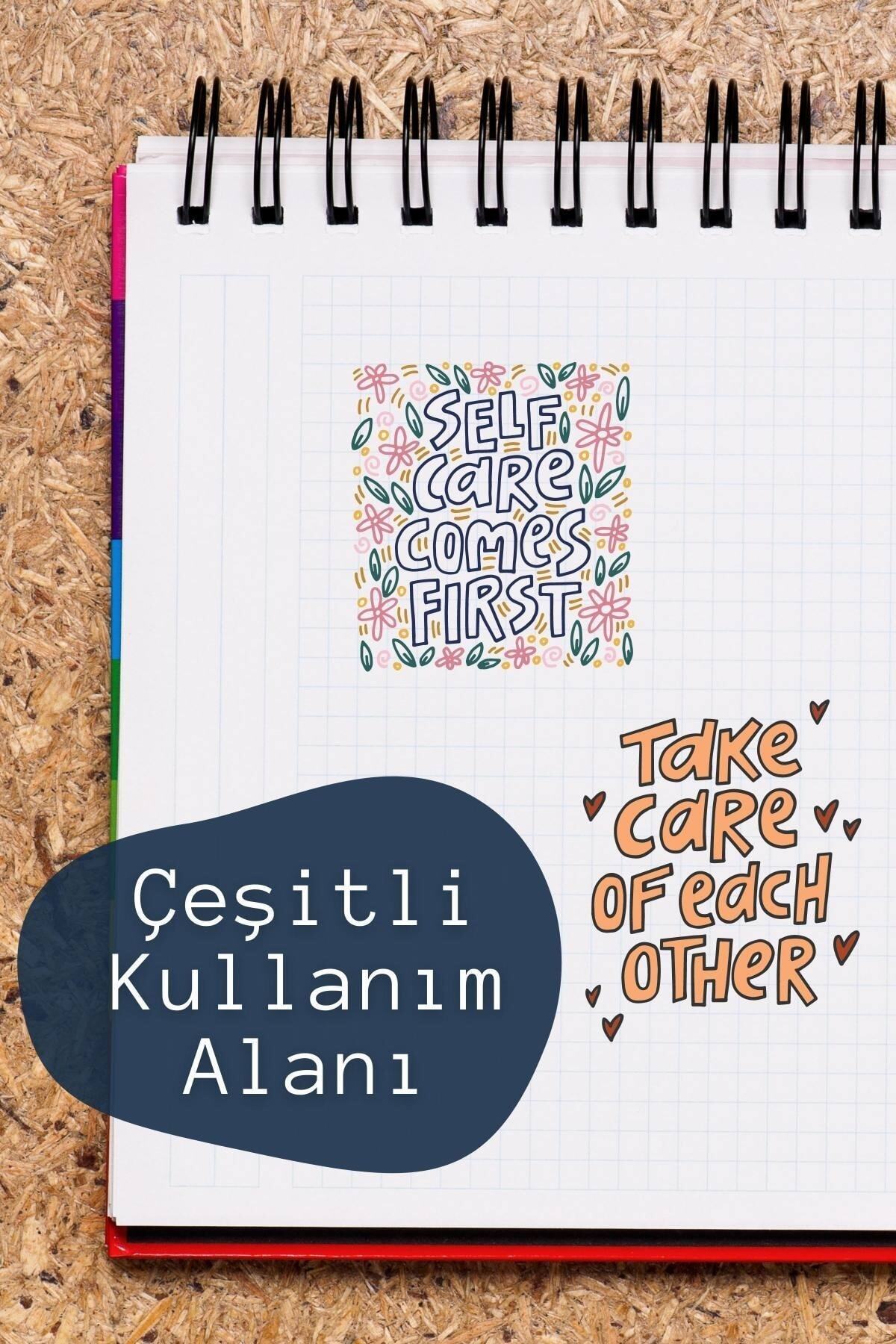 Motivasyon Temalı Sticker Seti - 6 Adet Etiket Seti- Telefon, Tablet, Defter Laptop Uyumlu Etiket