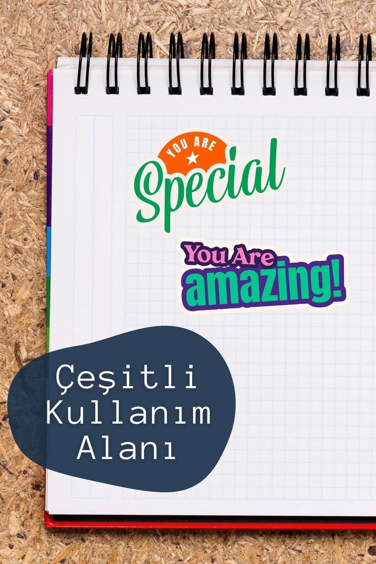 Motivasyon Temalı Sticker Seti - 6 Adet Etiket Seti- Telefon, Tablet, Defter Laptop Uyumlu Etiket