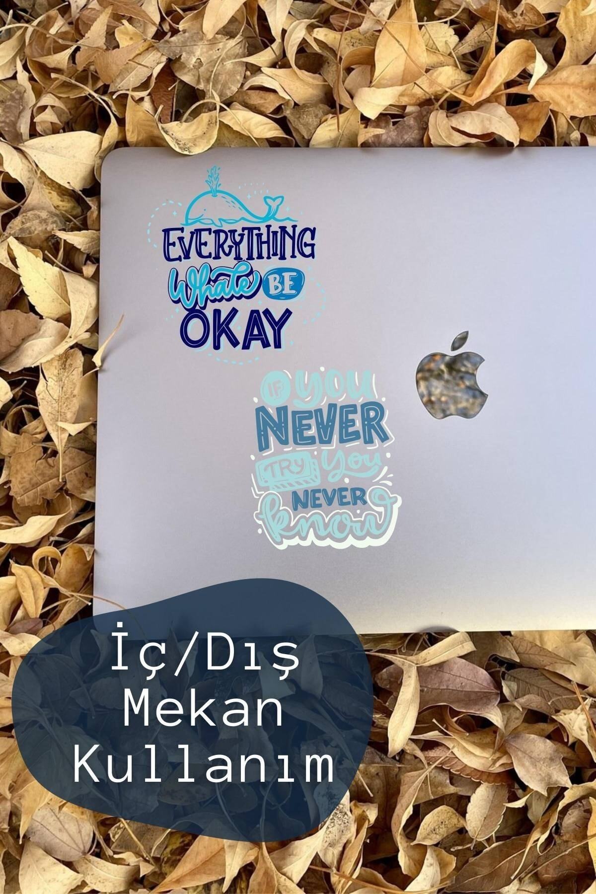 Motivasyon Temalı Sticker Seti - 6 Adet Etiket Seti- Telefon, Tablet, Defter Laptop Uyumlu Etiket