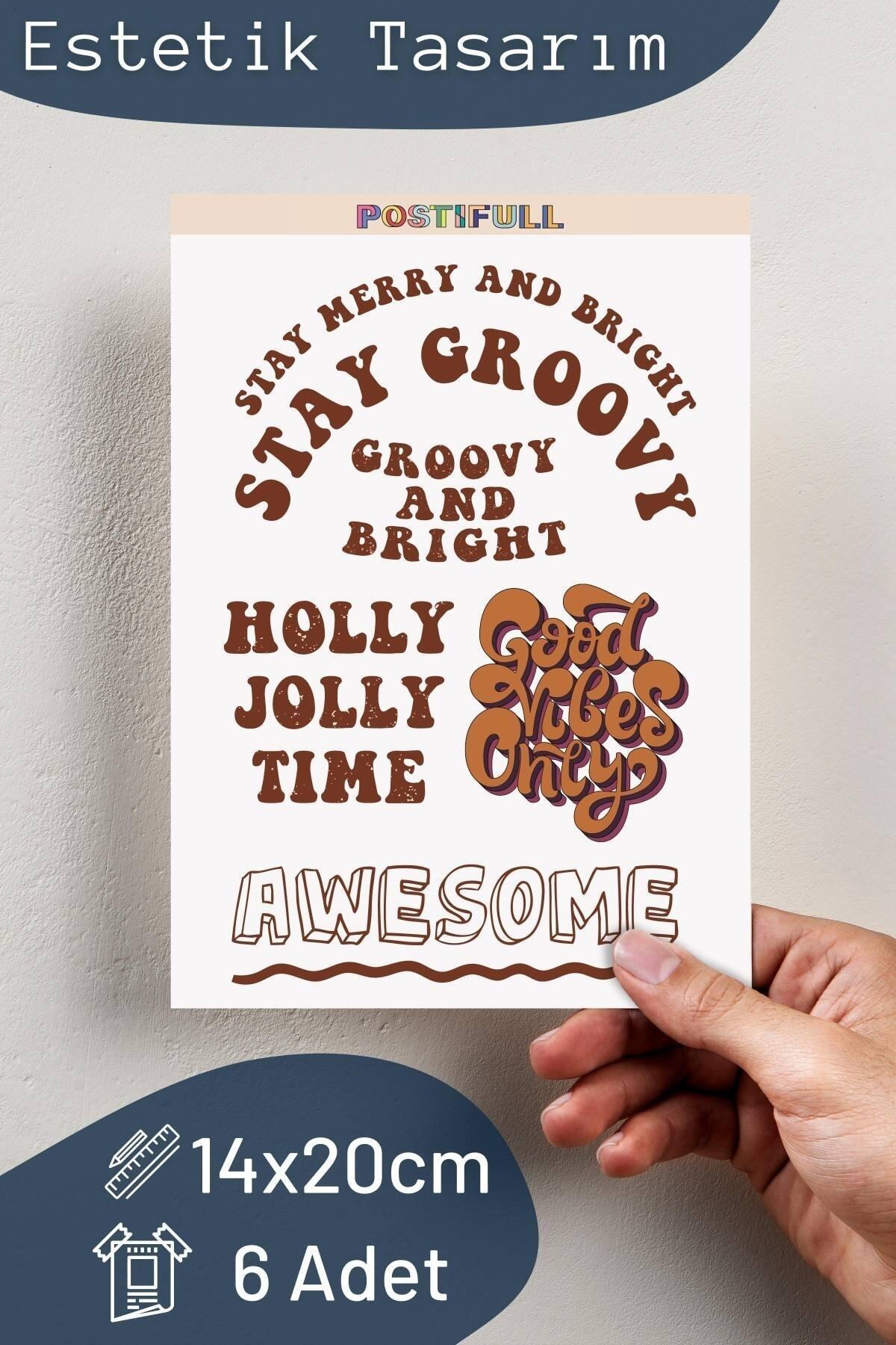 Motivasyon Temalı Sticker Seti - 6 Adet Etiket Seti- Telefon, Tablet, Defter Laptop Uyumlu Etiket