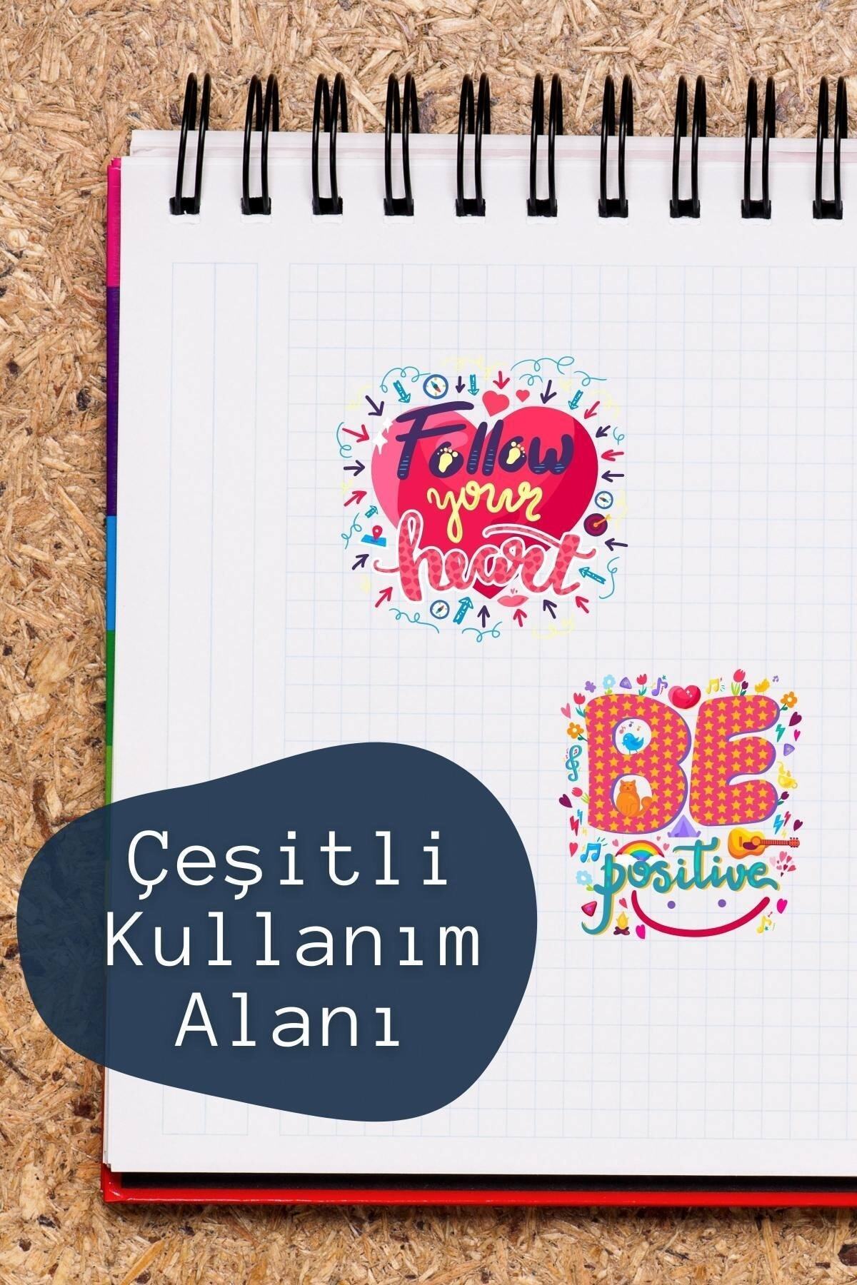 Motivasyon Temalı Sticker Seti - 6 Adet Etiket Seti- Telefon, Tablet, Defter Laptop Uyumlu Etiket