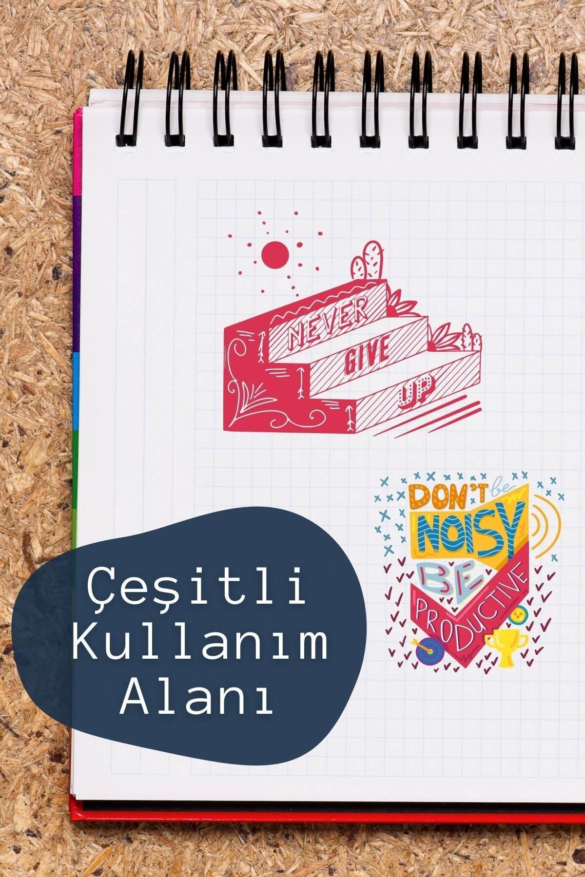 Motivasyon Temalı Sticker Seti - 6 Adet Etiket Seti- Telefon, Tablet, Defter Laptop Uyumlu Etiket