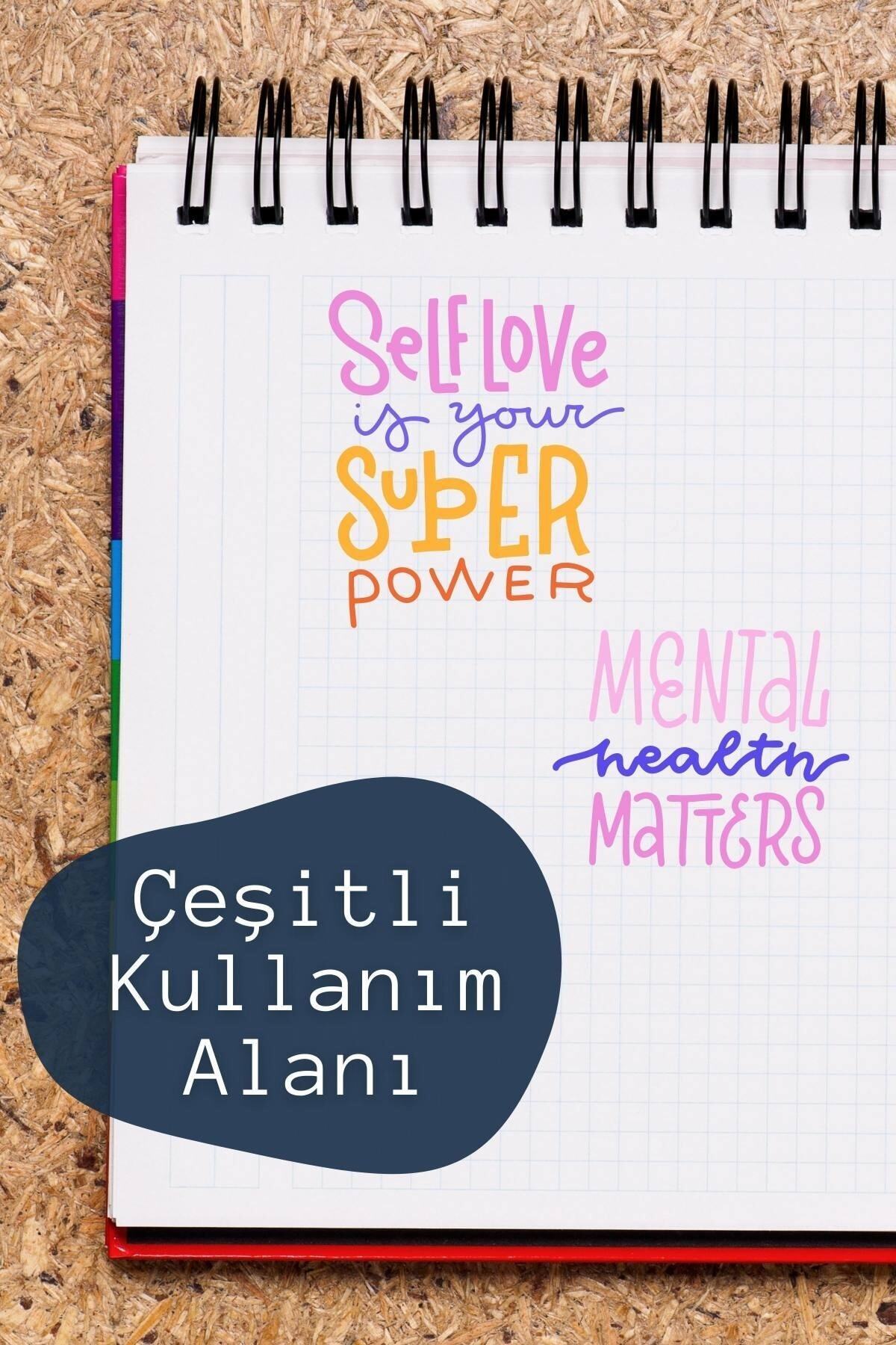 Motivasyon Temalı Sticker Seti - 7 Adet Etiket Seti- Telefon, Tablet, Defter Laptop Uyumlu Etiket