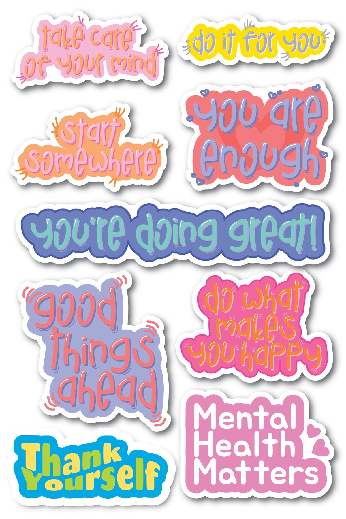 Motivasyon Temalı Sticker Seti - 7 Adet Etiket Seti- Telefon, Tablet, Defter Laptop Uyumlu Etiket