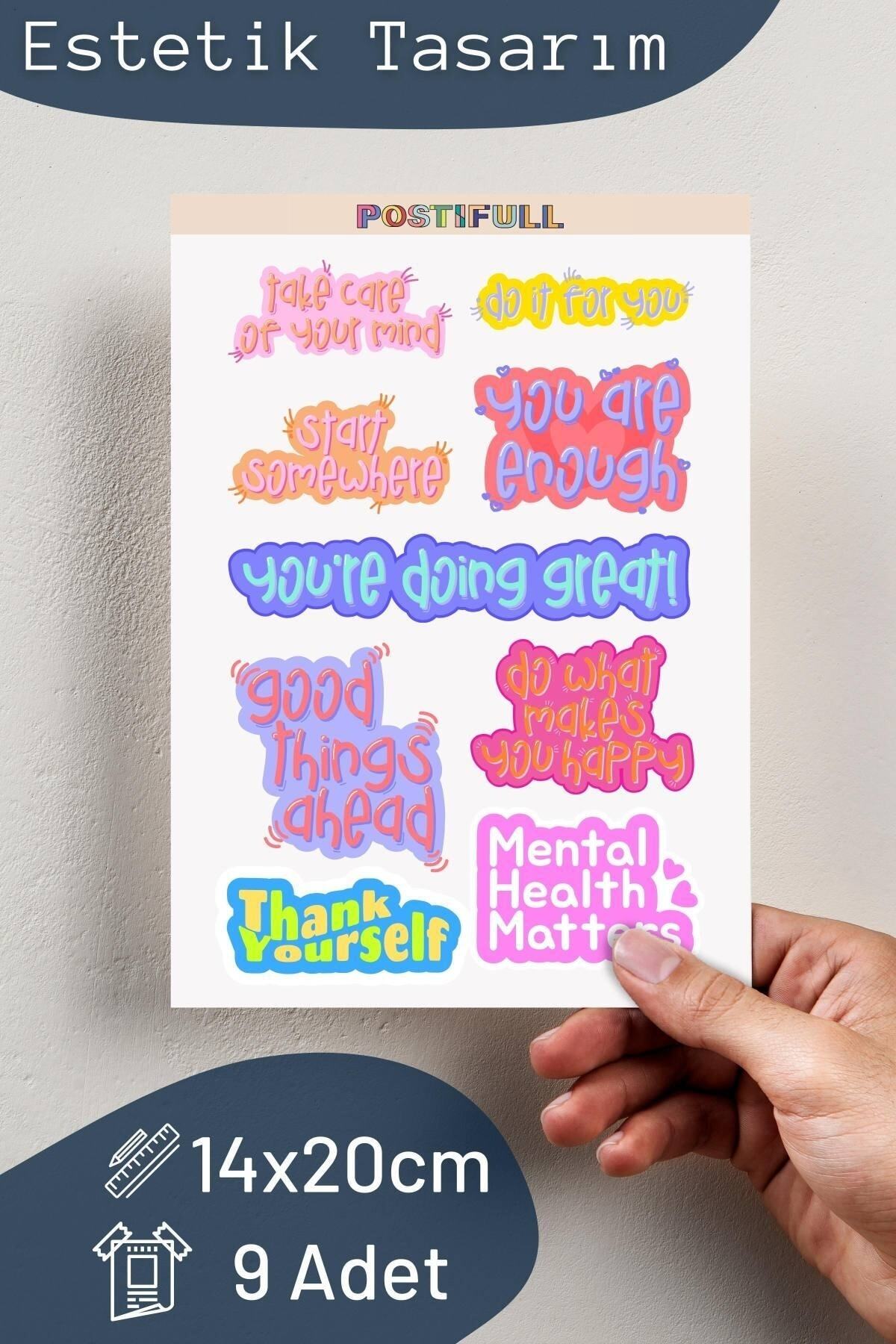 Motivasyon Temalı Sticker Seti - 7 Adet Etiket Seti- Telefon, Tablet, Defter Laptop Uyumlu Etiket